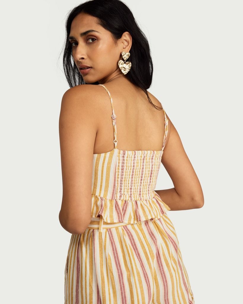 F&F Cotton Rich Striped Tie Front Co-ord Top in Multi thumbnail 3