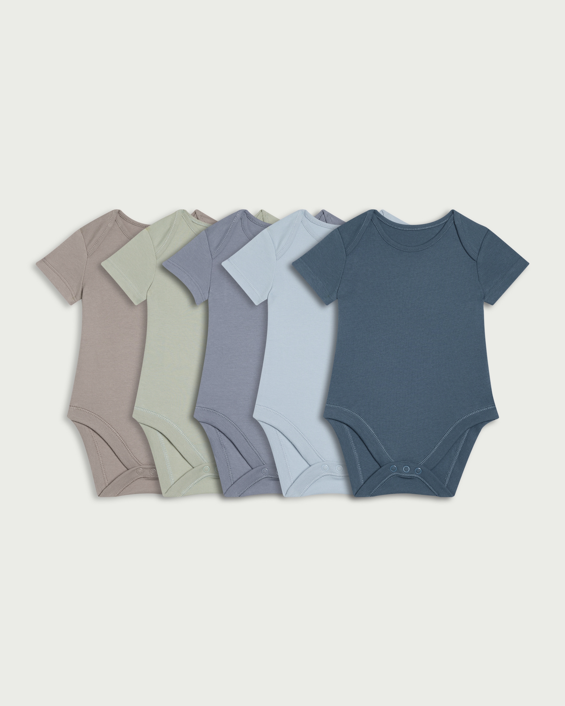 F&F Baby 5-Pack Pure Cotton Bodysuits in Blue