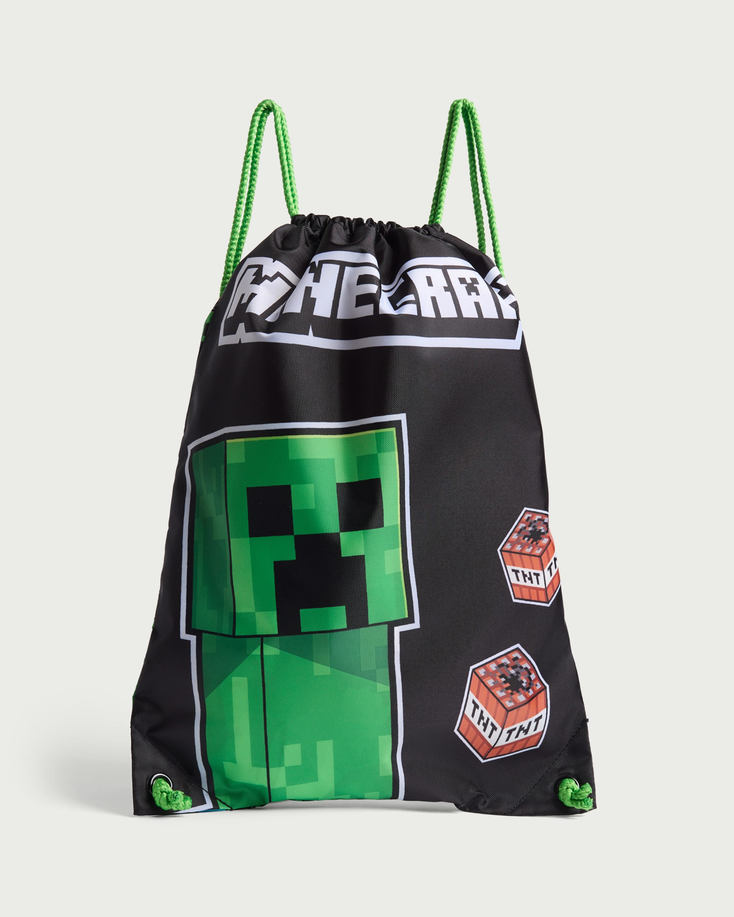 Minecraft Creeper Drawstring Bag in Black