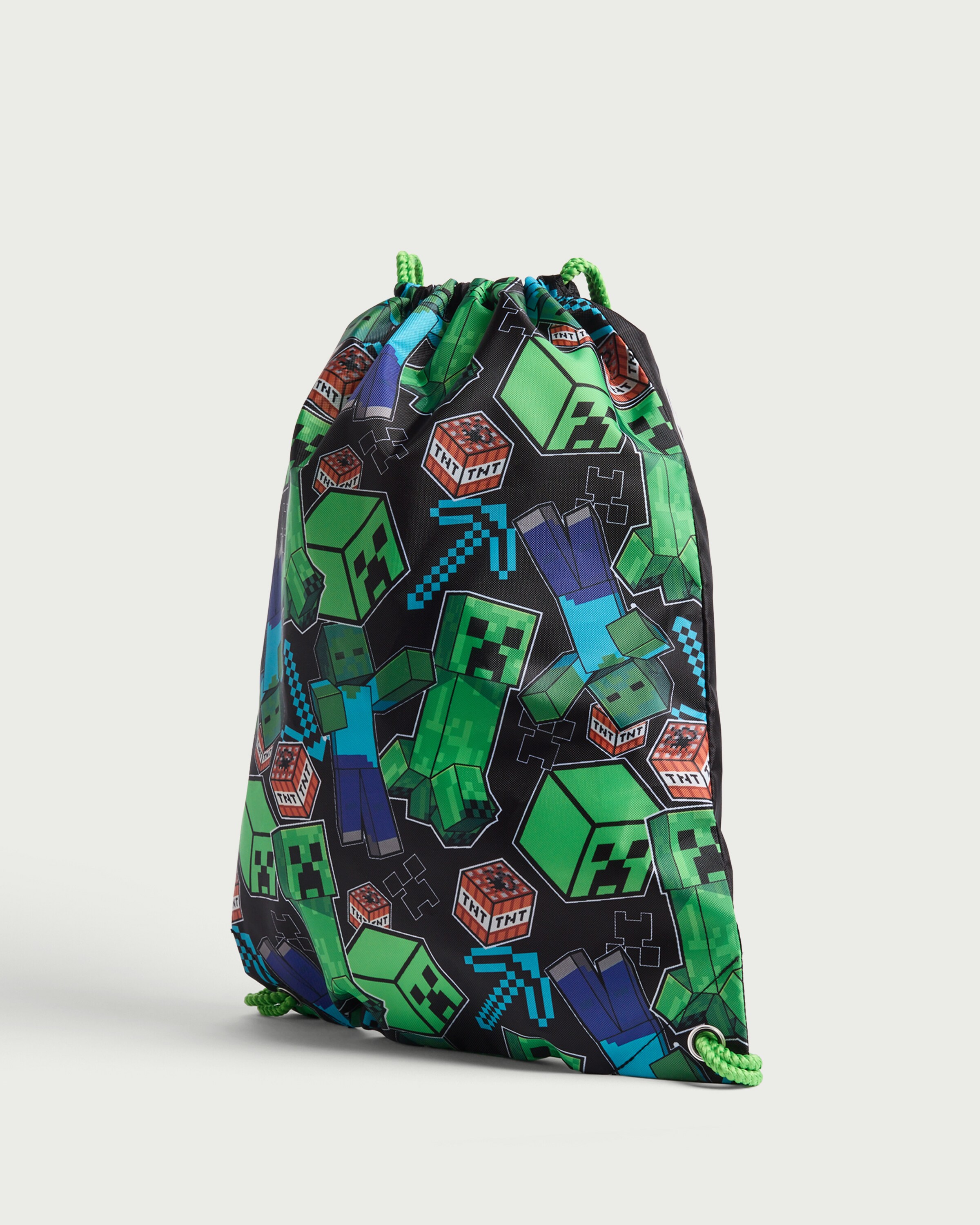Minecraft Creeper Drawstring Bag in Black thumbnail 2