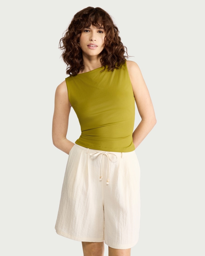 F&F Polyamide Slash Neck Sleeveless Top in Green thumbnail 2