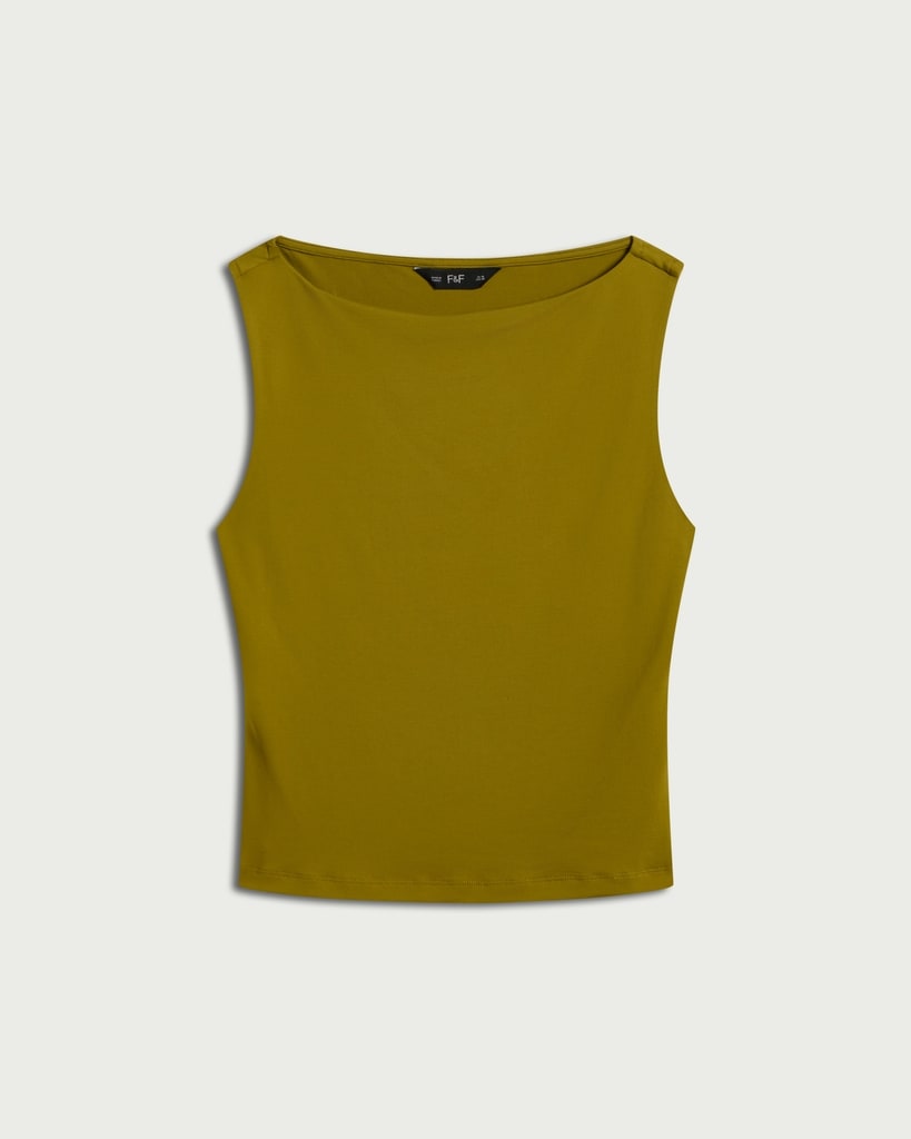 F&F Polyamide Slash Neck Sleeveless Top in Green thumbnail 4