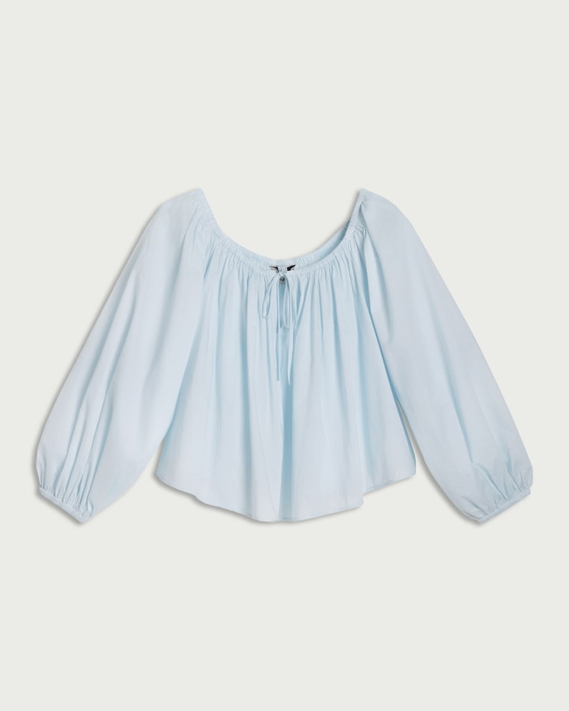 F&F Pure Cotton Long Sleeved Blouse in Blue thumbnail 4