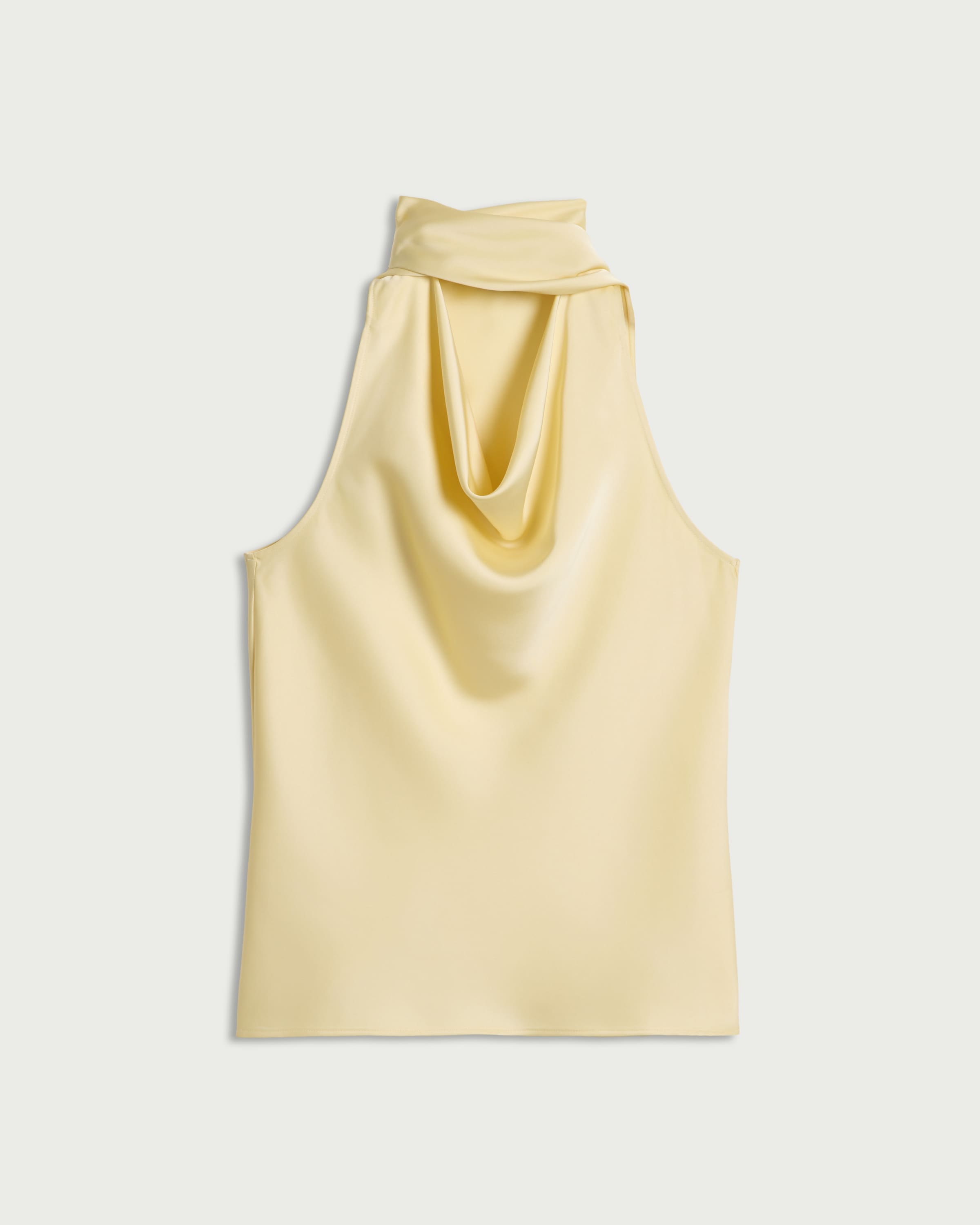 F&F Satin Cowl Scarf Neck Blouse in Yellow thumbnail 4