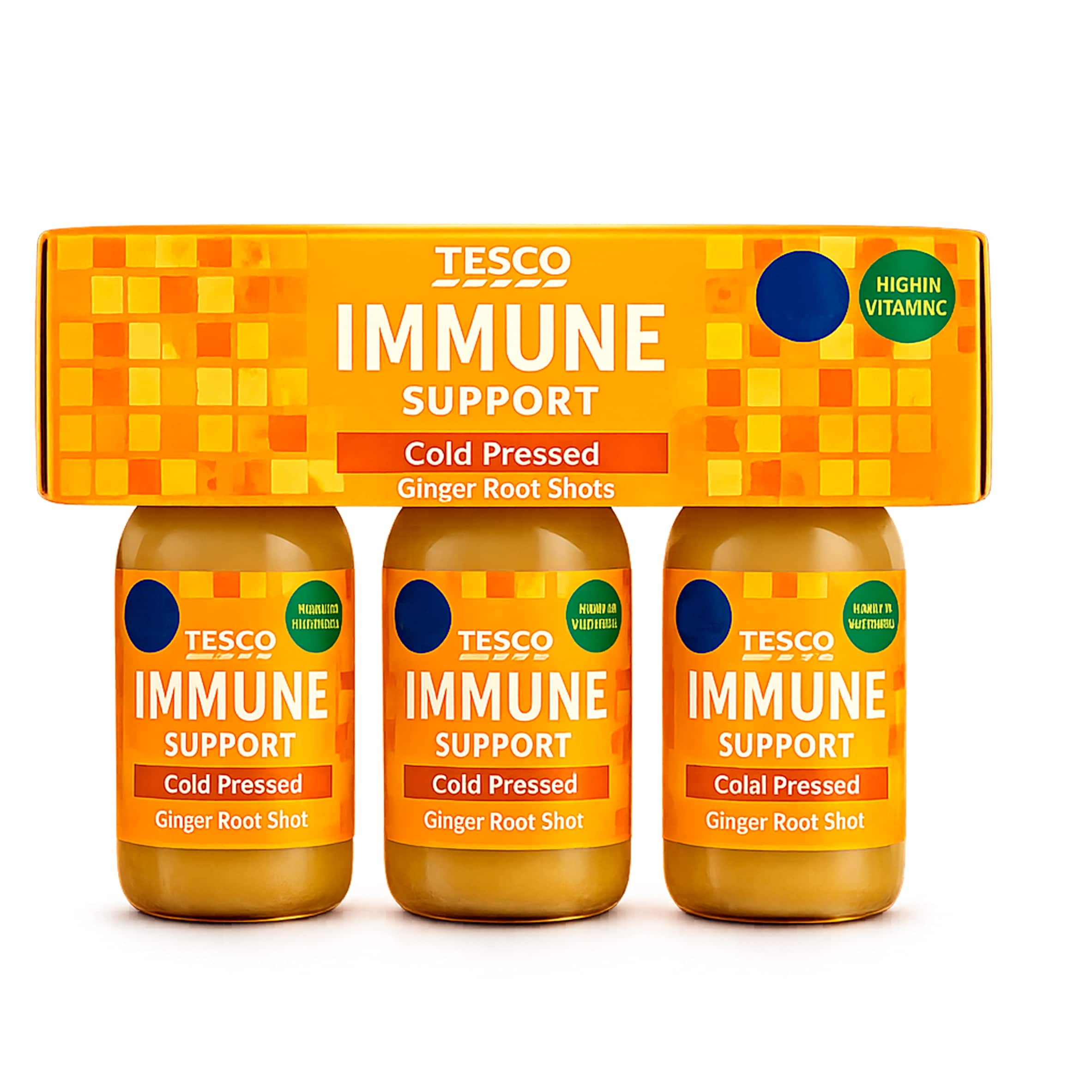 Tesco Immune Support Cold pressed Ginger Root Shots 3 x 60ml