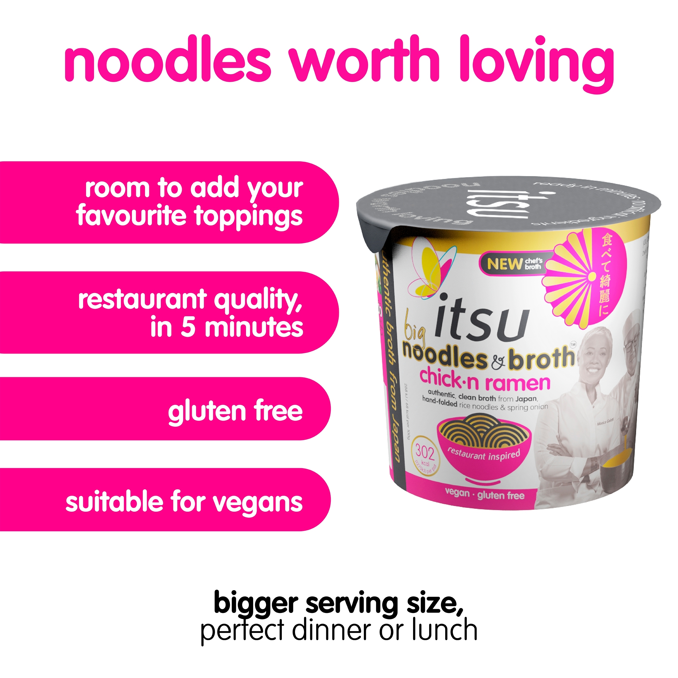 itsu BIG chickn ramen instant noodles & broth pot 96g thumbnail 2