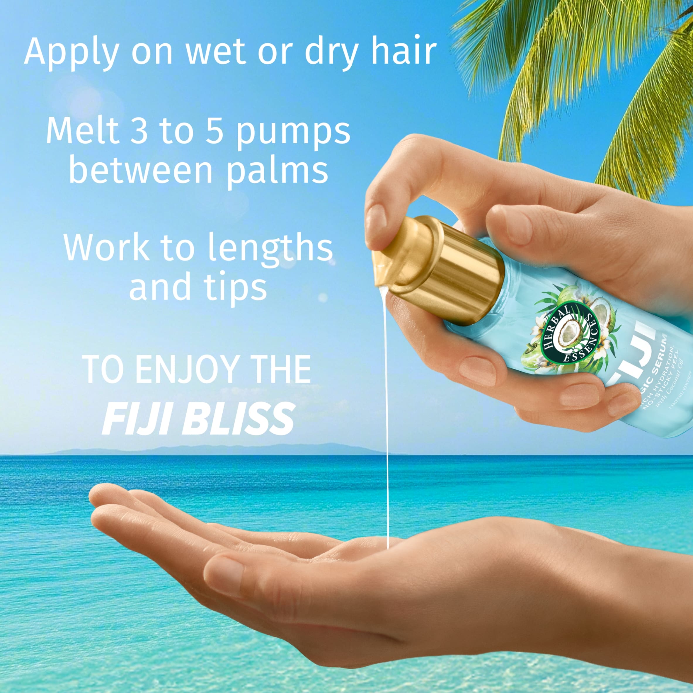 Herbal Essences Fiji Magic Serum Rich Hydration no sticky feel with coconut Oil 95ml thumbnail 5