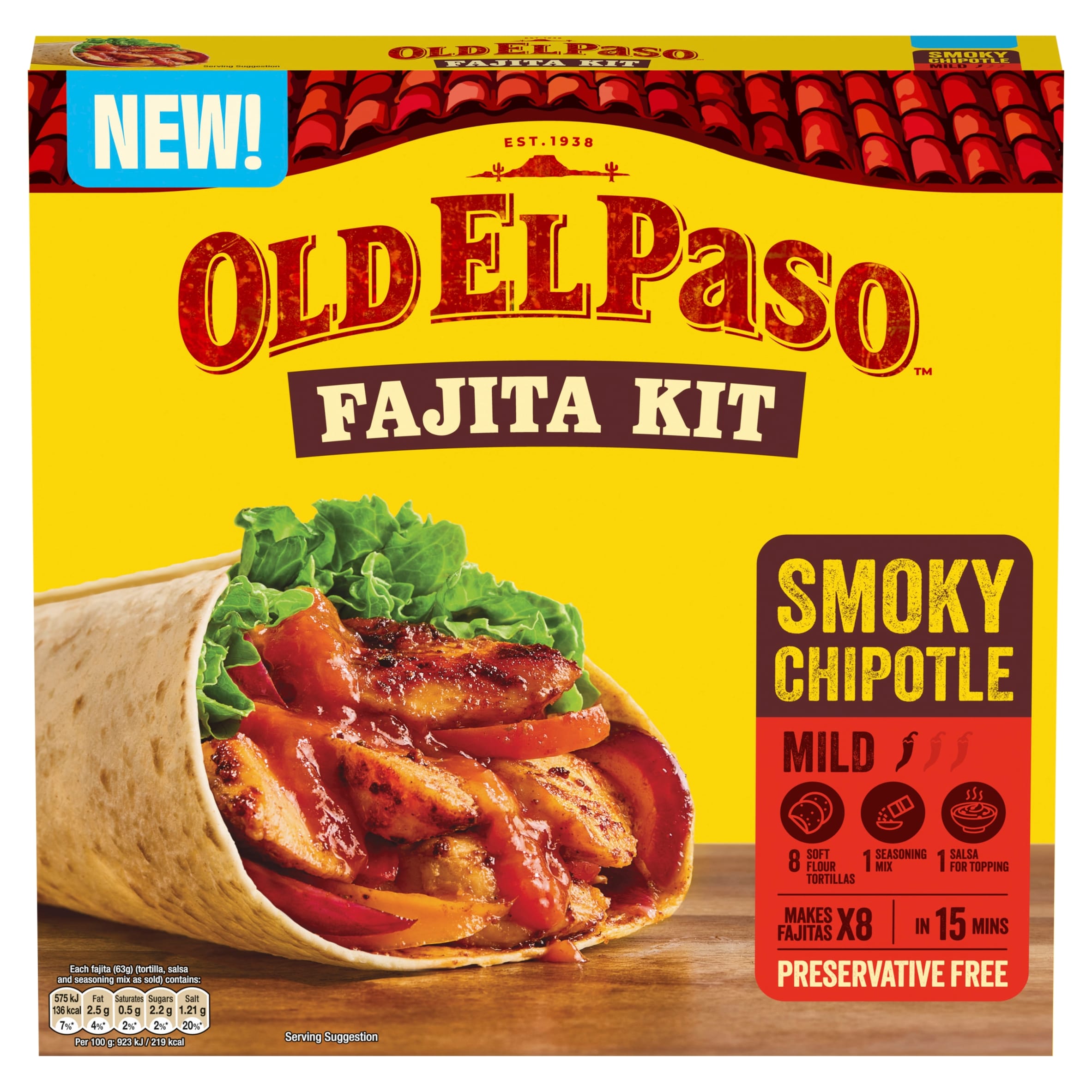 Old El Paso Smoky Chipotle Fajita Kit 500g
