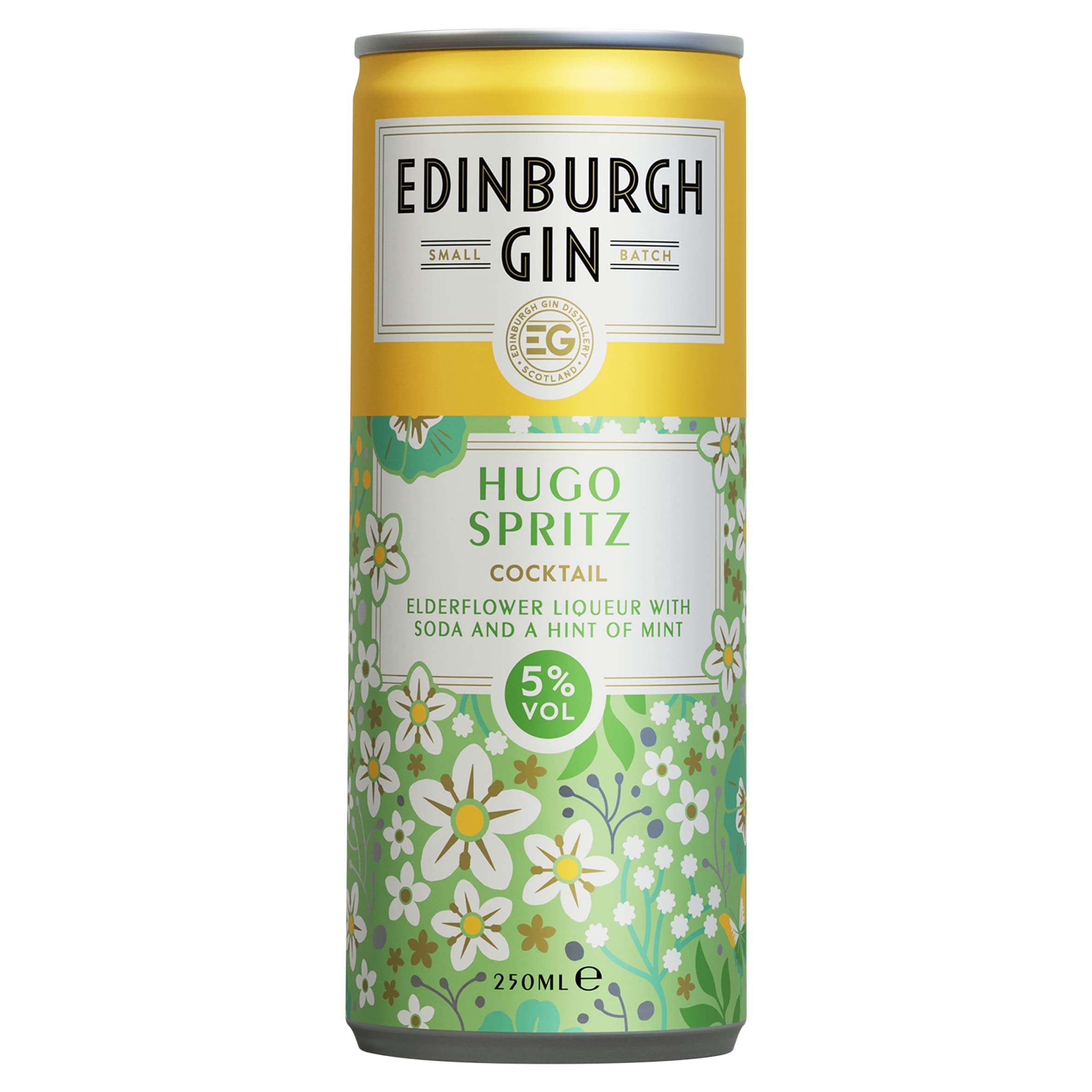 Edinburgh Gin Distillery Hugo Spritz Cocktail Elderflower liqueur with soda and a hint of mint 250ml
