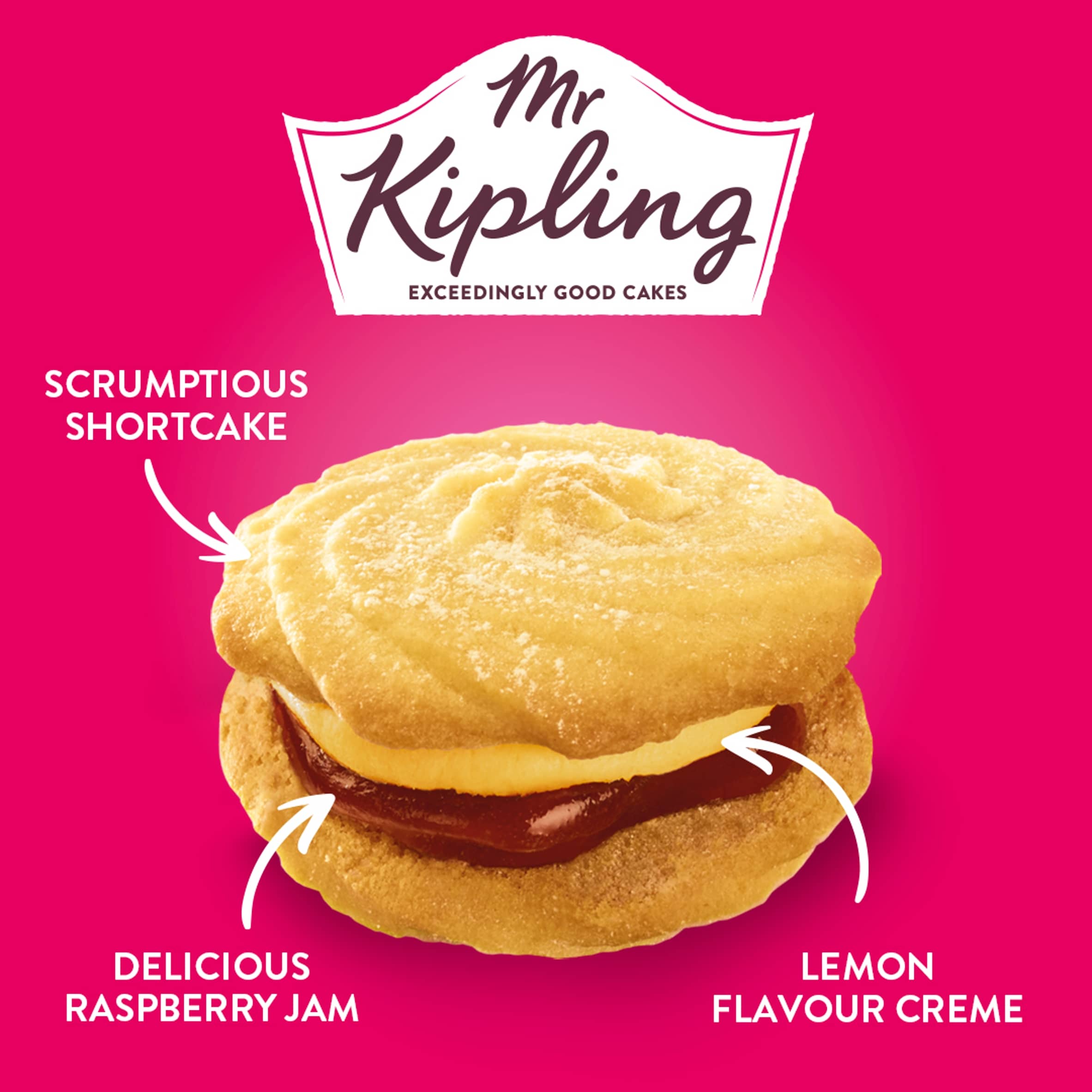 Mr Kipling 4 Lemon and Raspberry Whirls Shortcake thumbnail 2
