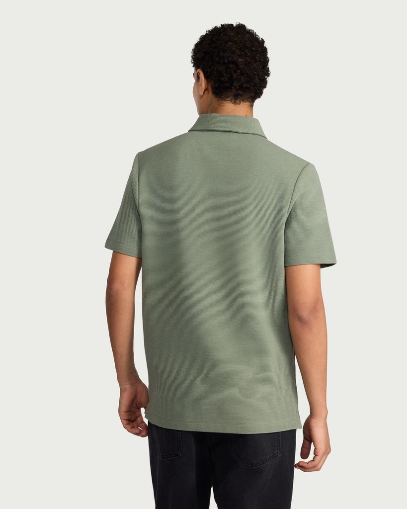 F&F Cotton Rich Textured Short Sleeved Polo Shirt in Green thumbnail 3