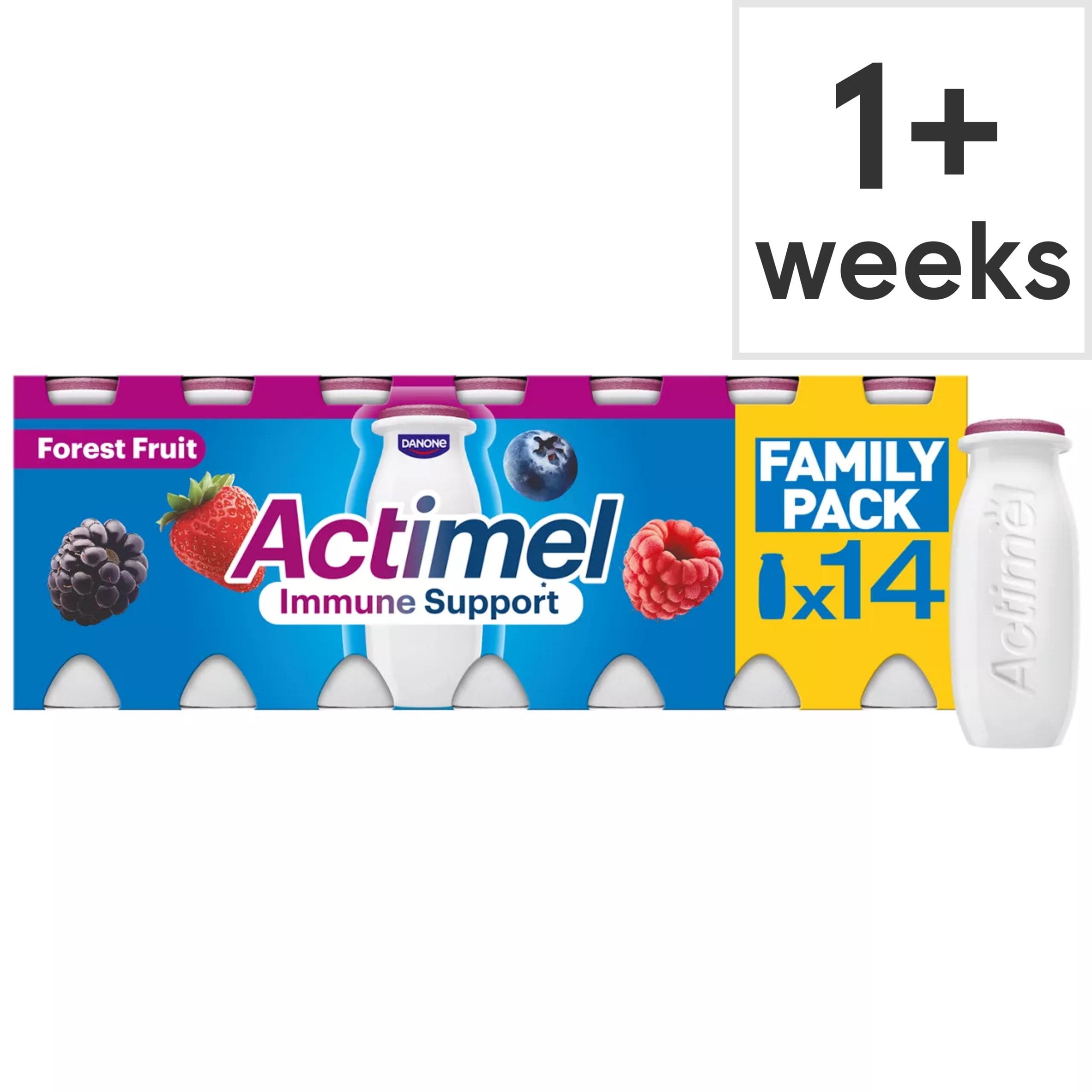 Actimel Forest Fruit Immune Support Yogurt Drink Family Pack 14x100g