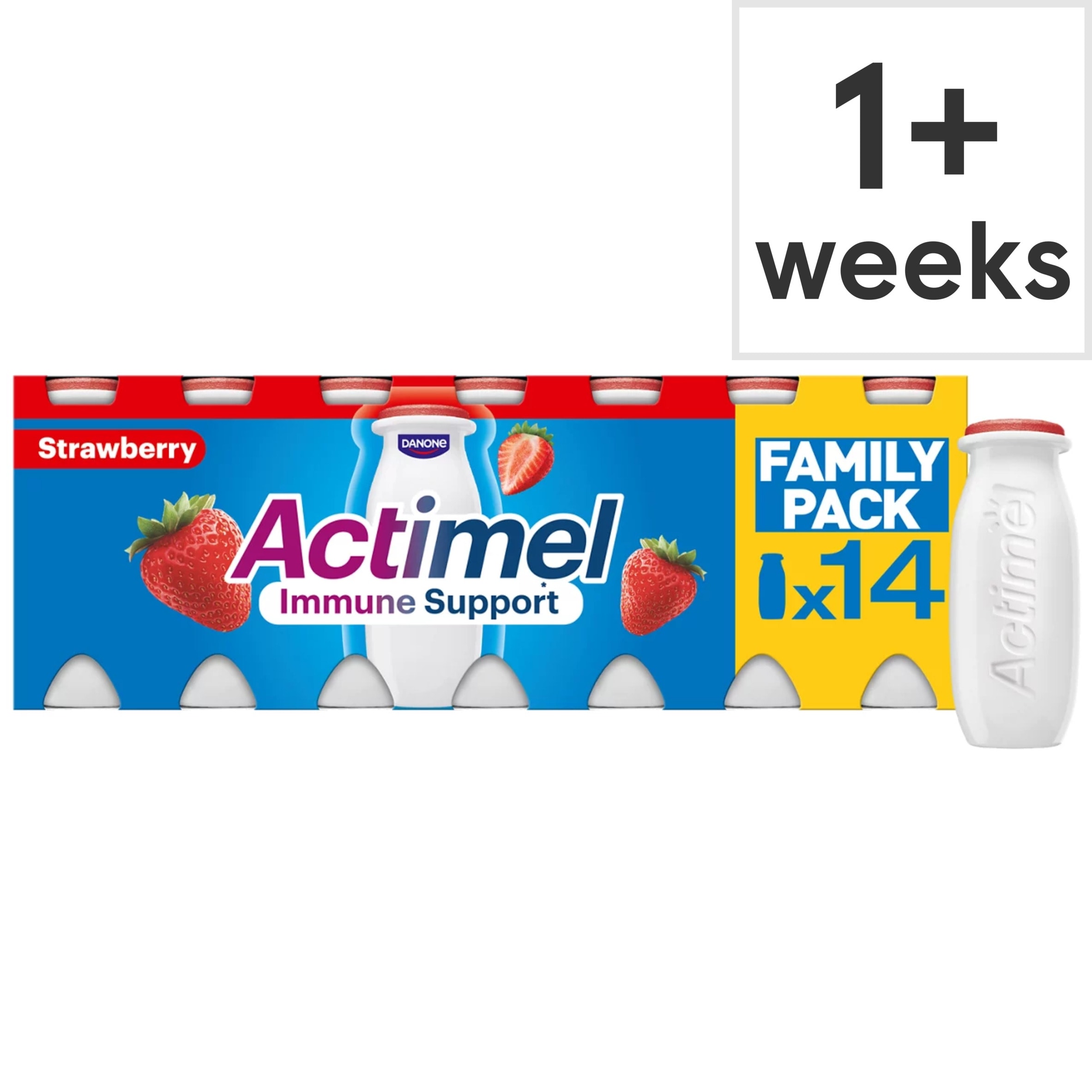 Actimel Strawberry Immune Support Yogurt Drink Family Pack 14x100g
