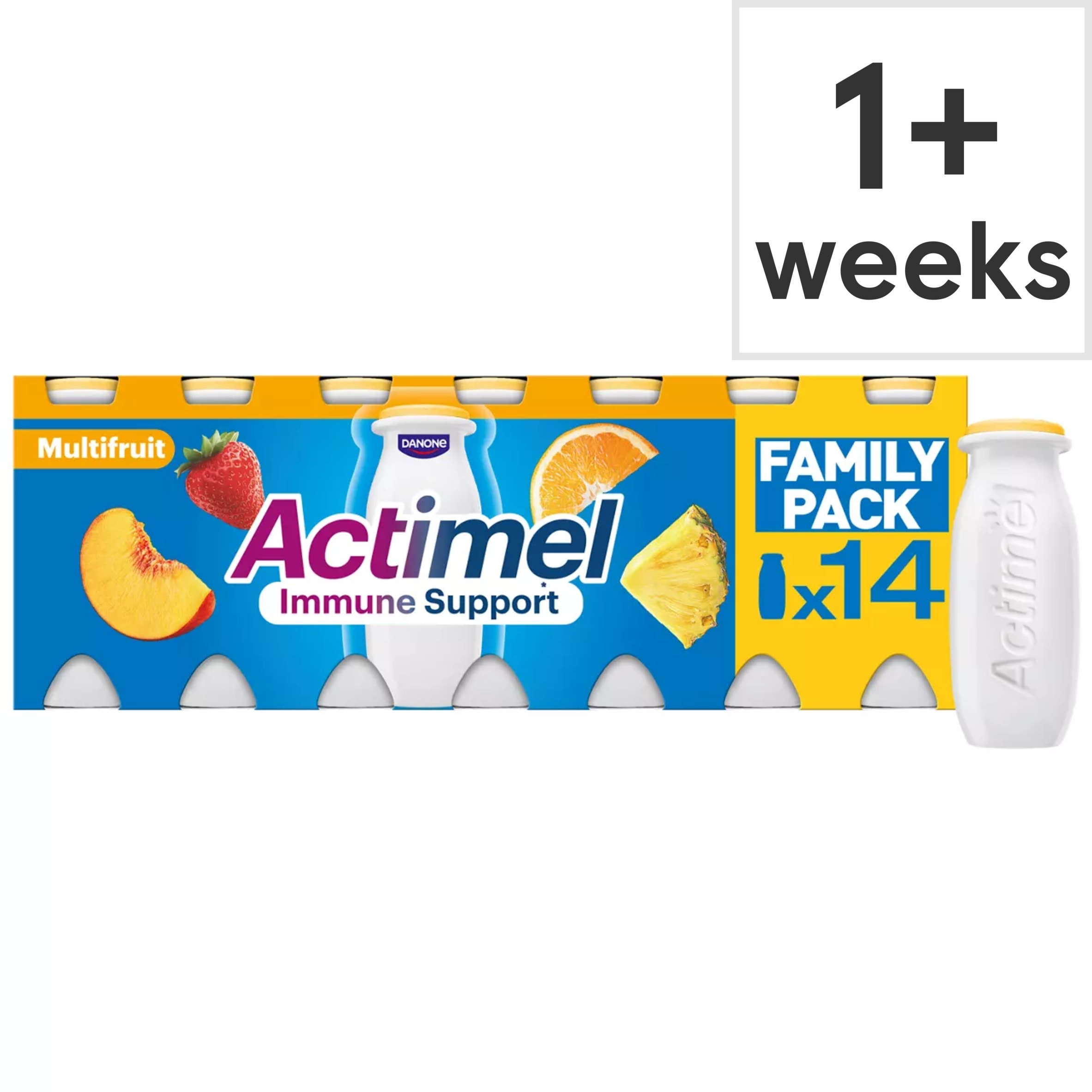 Actimel Multifruit Immune Support Yogurt Drink Family Pack 14x100g