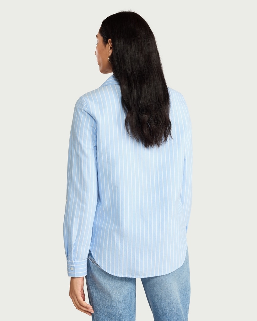F&F Pure Cotton Striped Shirt in Multi Blue thumbnail 3