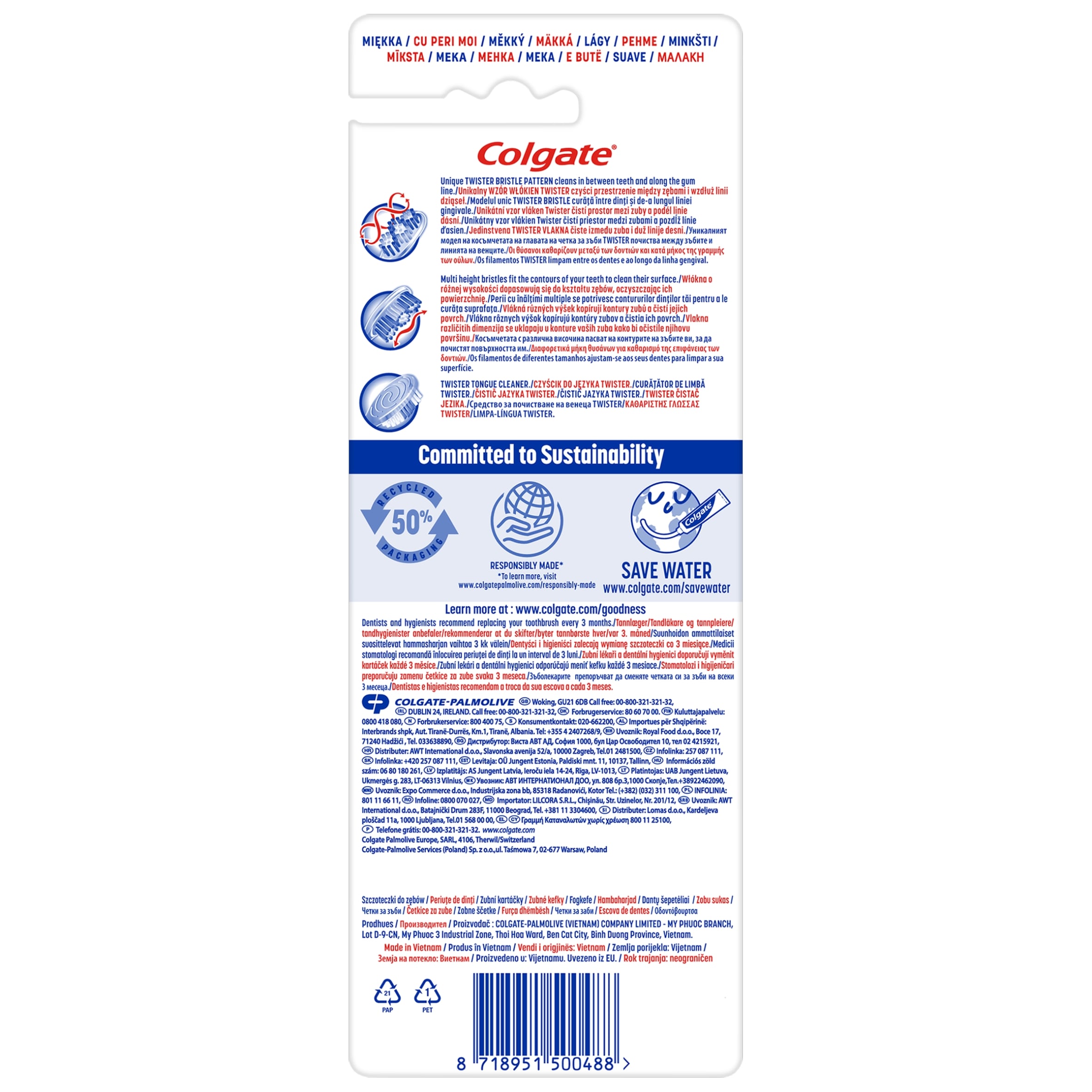 Colgate Twister Design Edition Soft Manual Toothbrush 4 Pack thumbnail 2