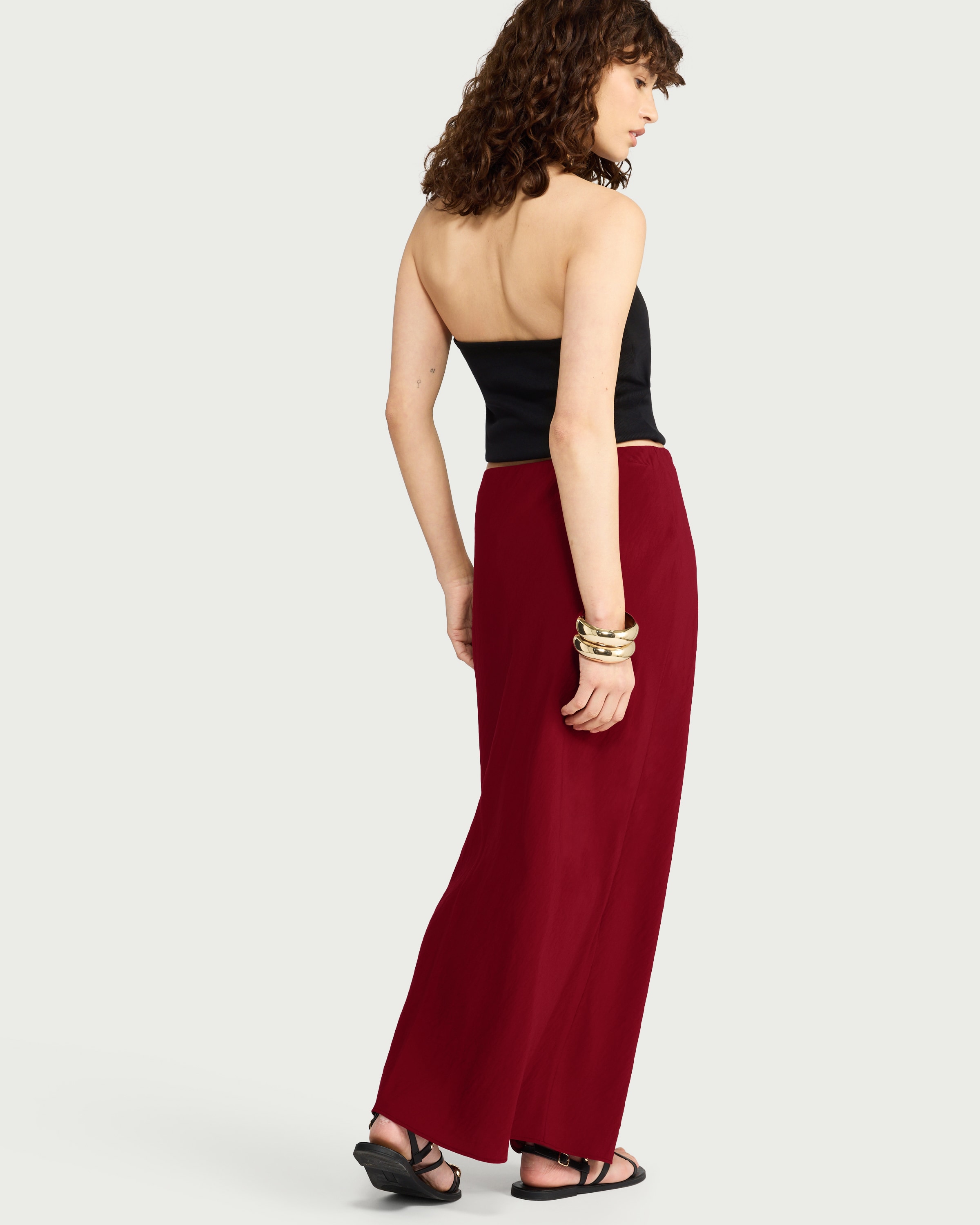 F&F Woven Midi Skirt in Red thumbnail 3