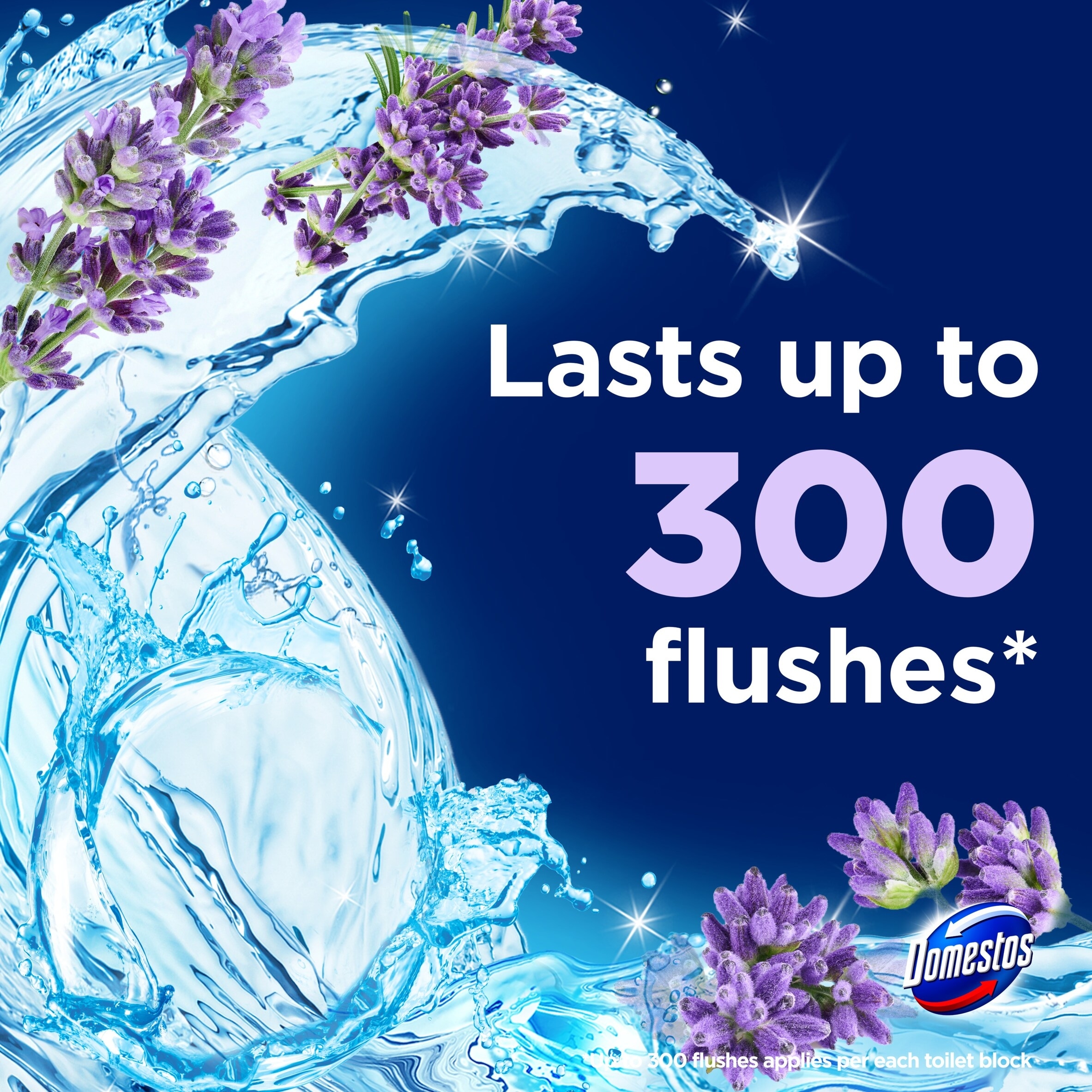 DOMESTOS POWER 5 TOILET REFRESHING BLOCK LAVENDER 2 x 50 g thumbnail 2