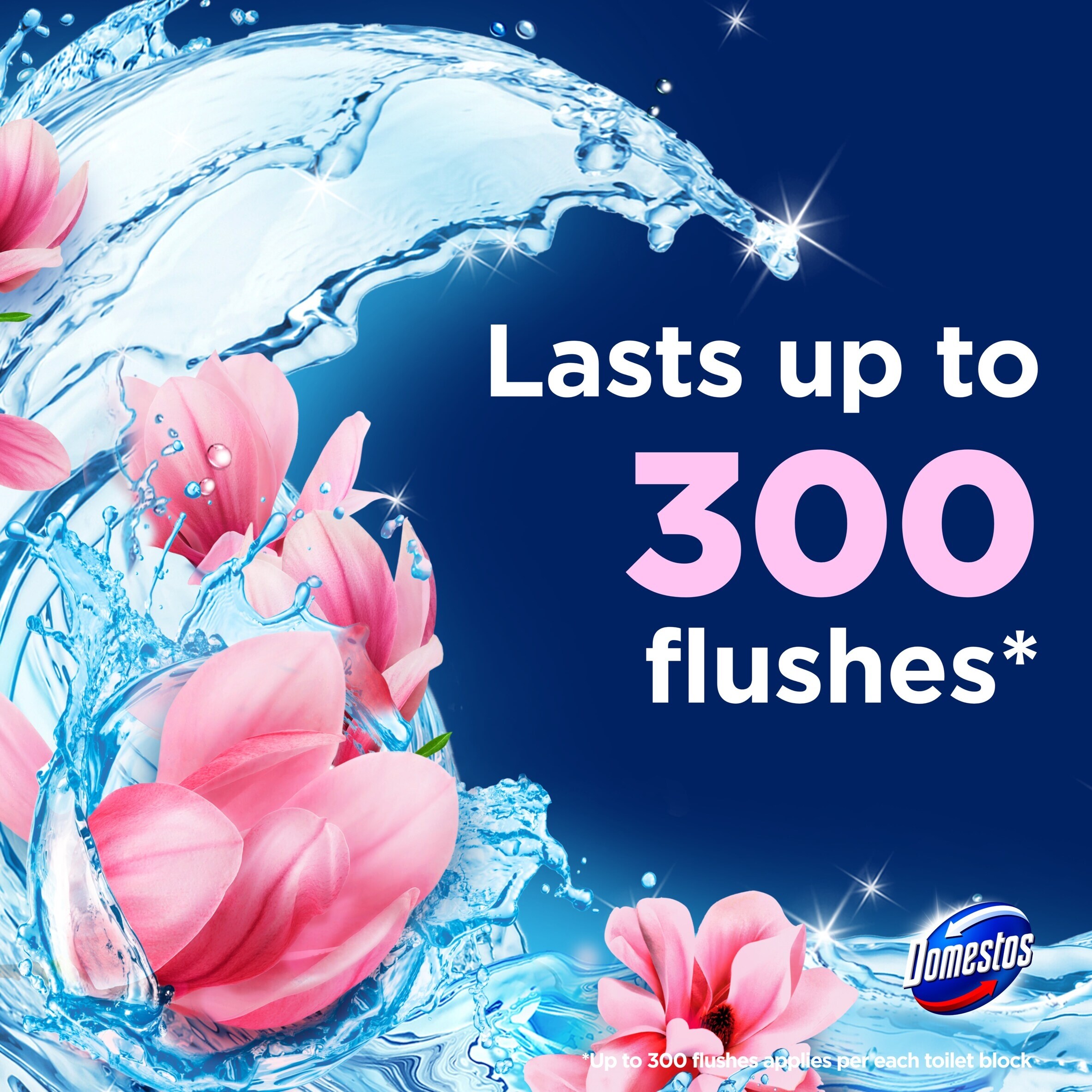 Domestos Power 5 Rim Toilet Rim Block Fresheners Pink Magnolia 2x 50g thumbnail 2