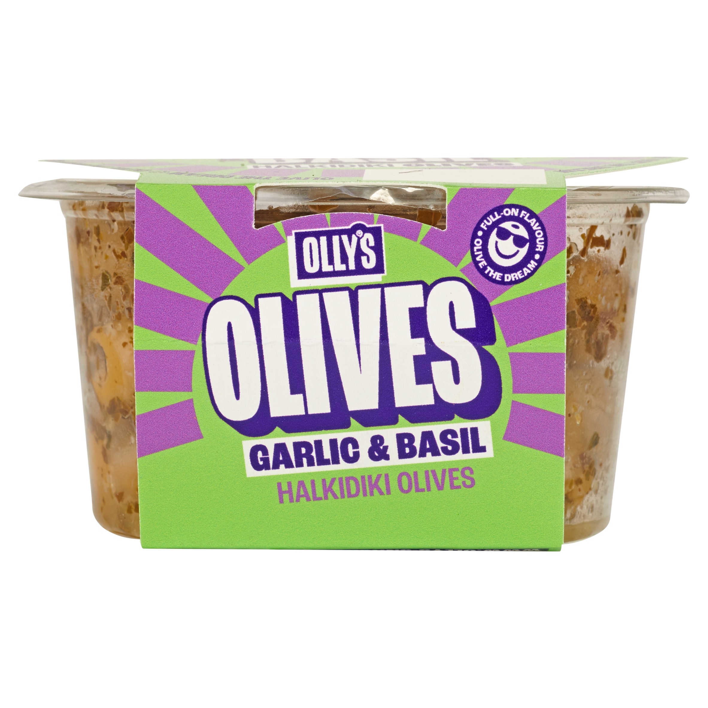 Olly's Garlic & Basil Halkidiki Olives 200g