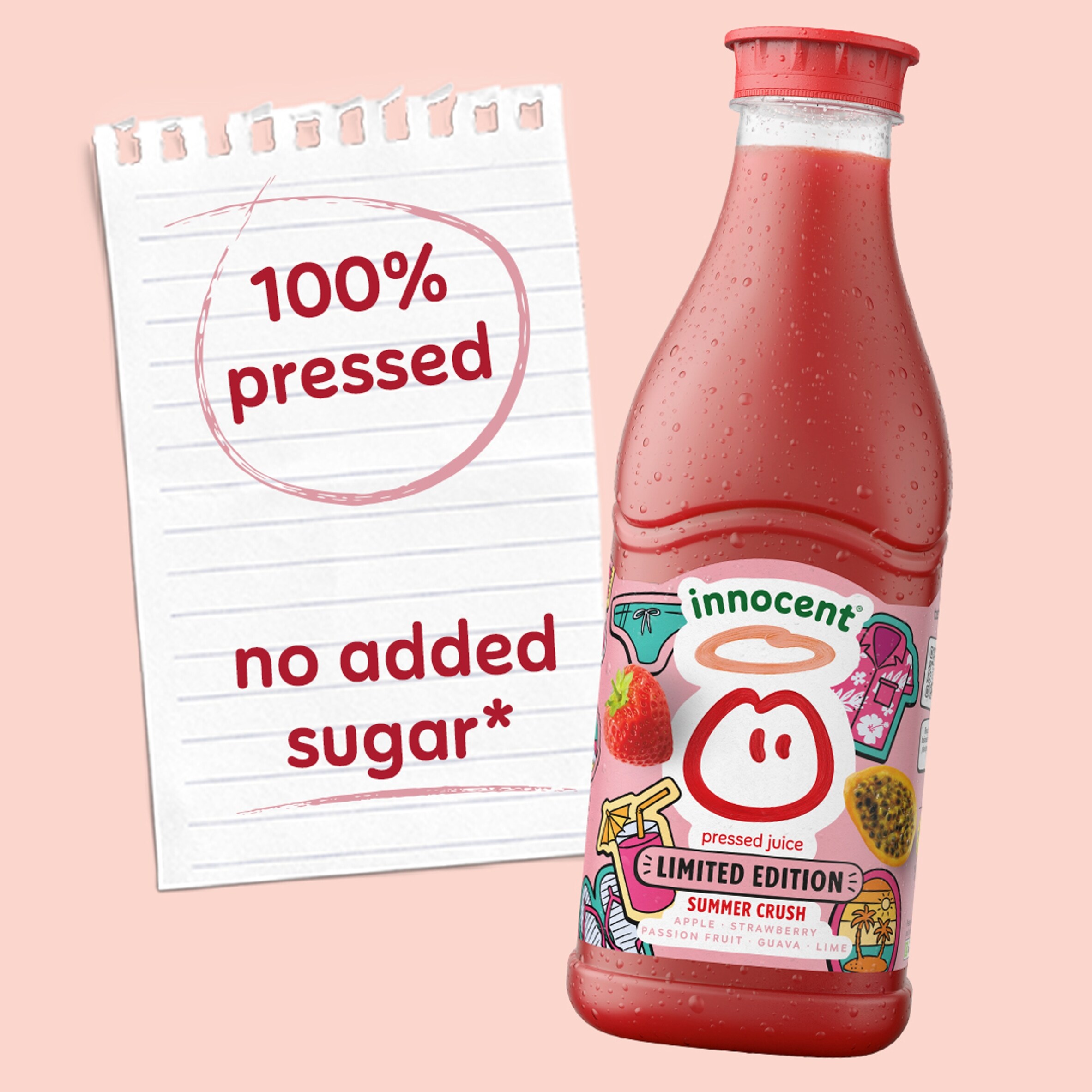 innocent Summer Crush Apple, Strawberry, Passion Fruit, Guava and Lime 900ml thumbnail 4