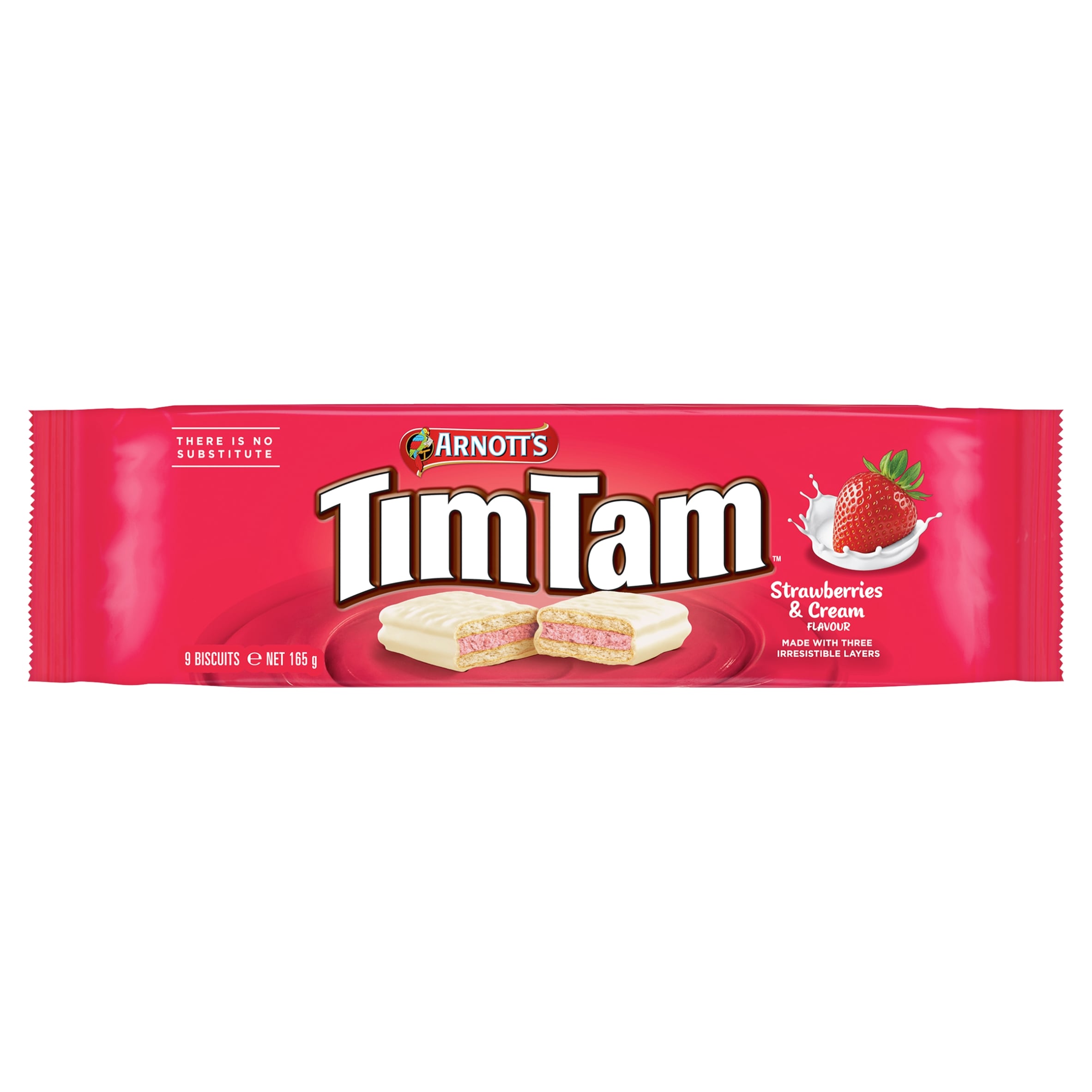 Arnott's Tim Tam Strawberries & Cream Flavour 9 Biscuits 165g