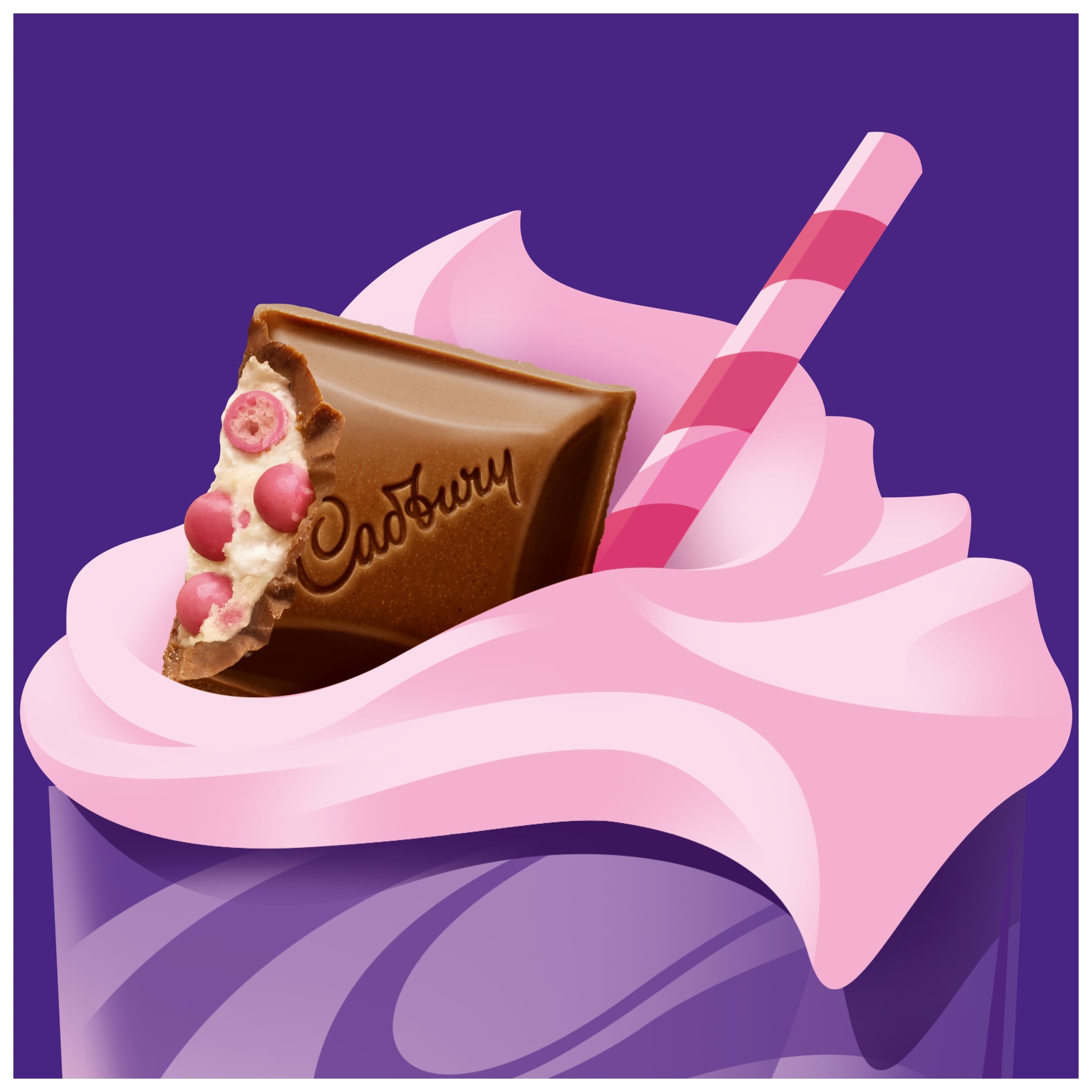 Cadbury Dairy Milk Strawberries & Cream Frappe 115g thumbnail 2