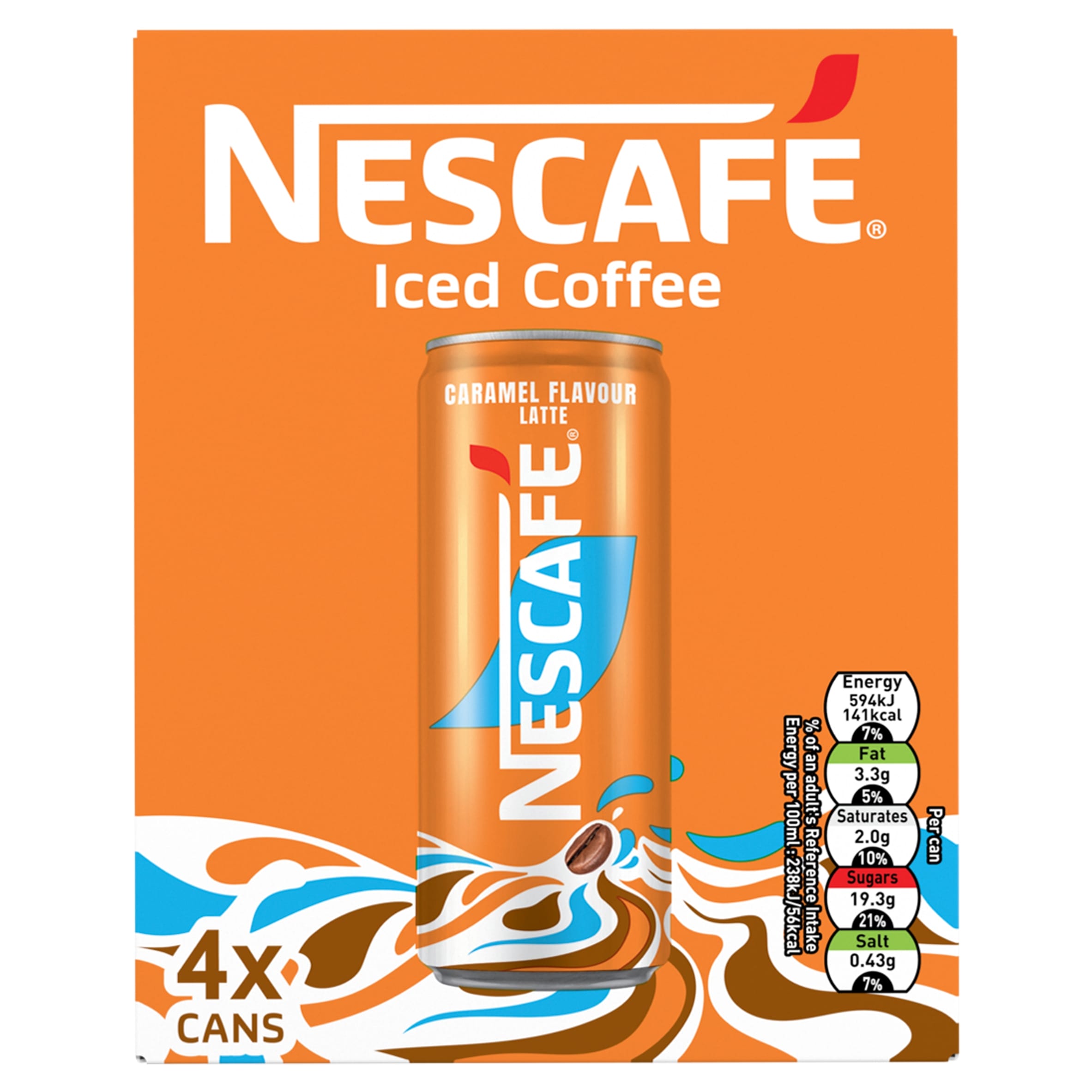 NESCAFE Iced Coffee Caramel Flavour Latte 4x250ML