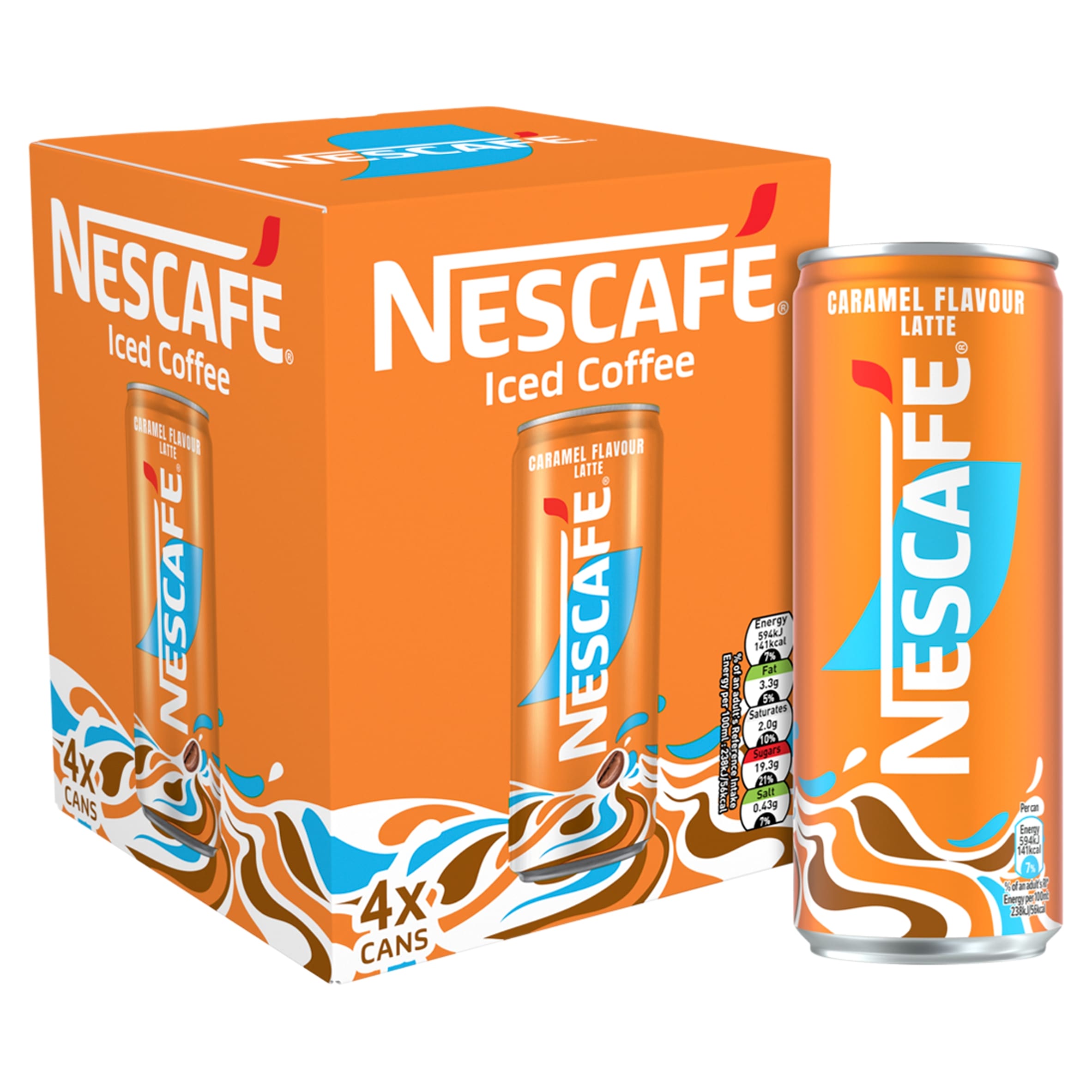 NESCAFE Iced Coffee Caramel Flavour Latte 4x250ML thumbnail 2