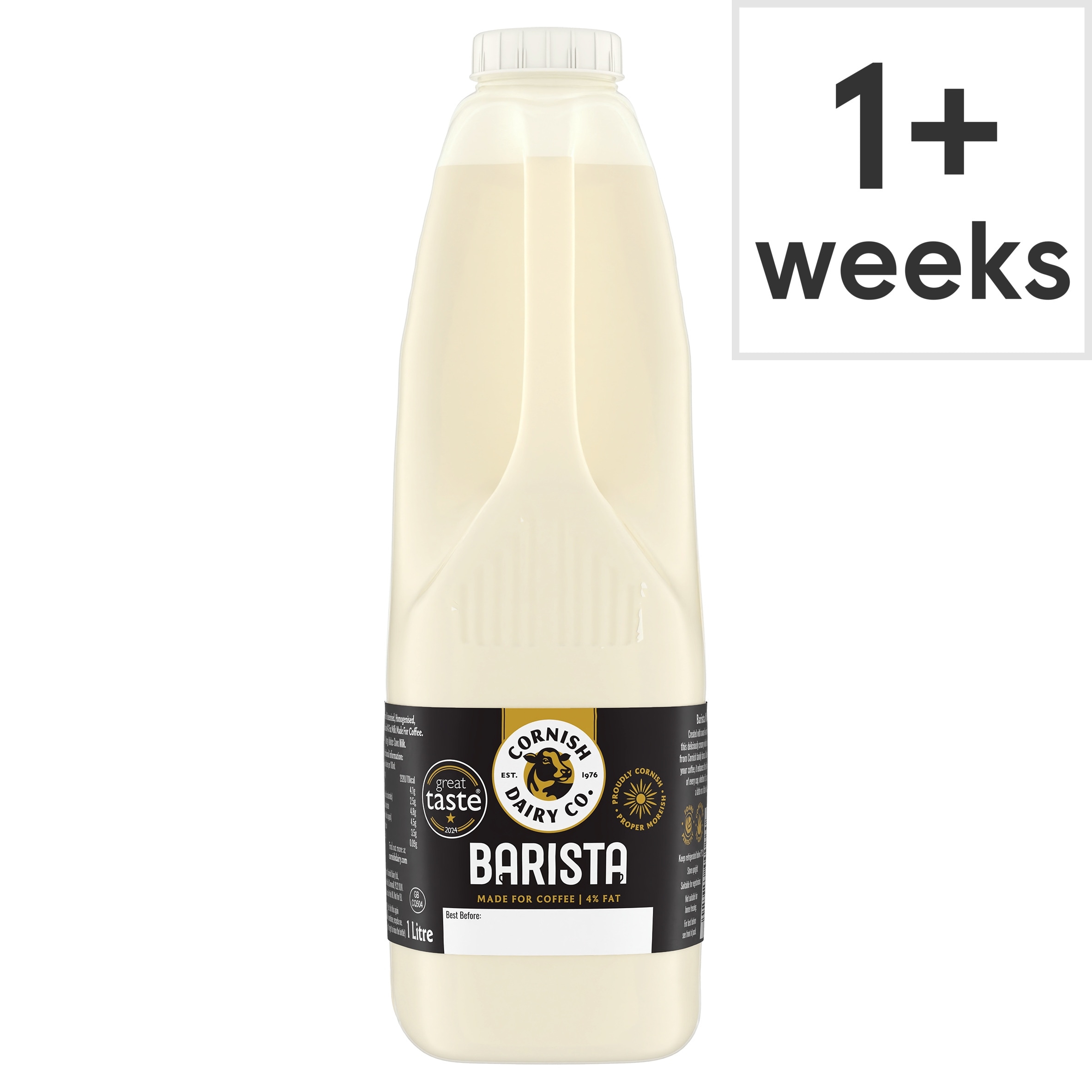 Cornish Dairy Co Barista Milk 4% Fat Made for Coffee 1 Litre