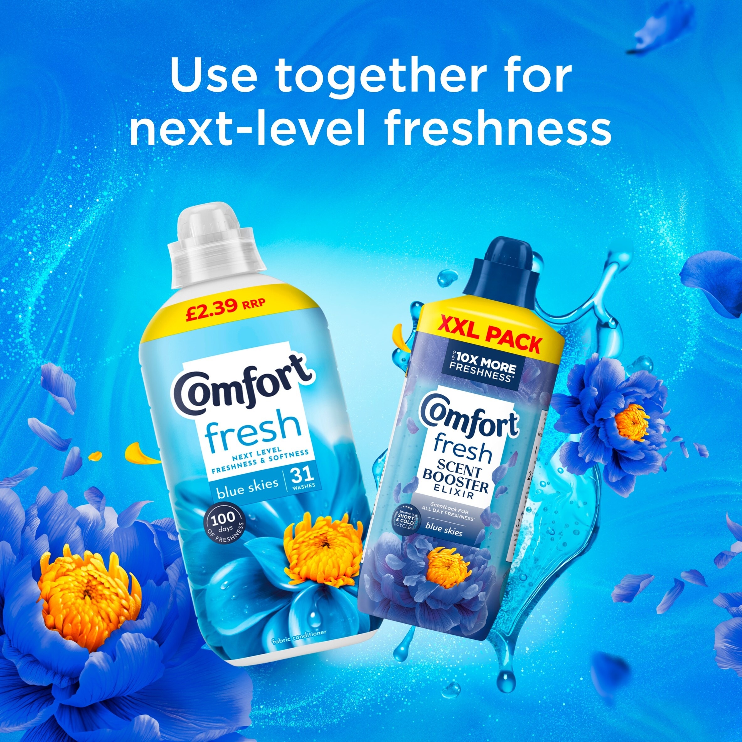Comfort Fresh Scent Booster Elixir Blue Skies XXL Pack 1265ml thumbnail 4