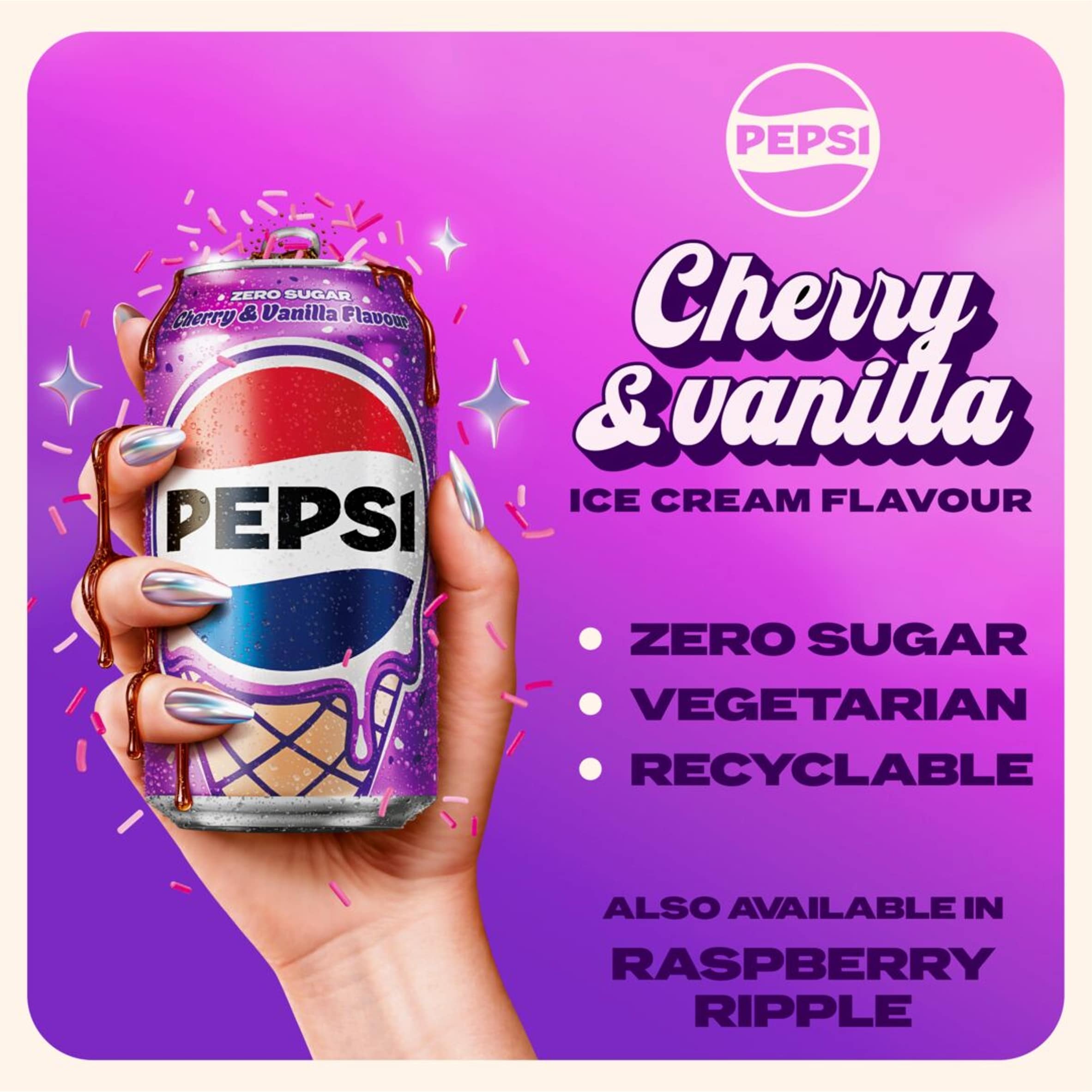 Pepsi Cherry & Vanilla Flavour 8 x 330ml thumbnail 2