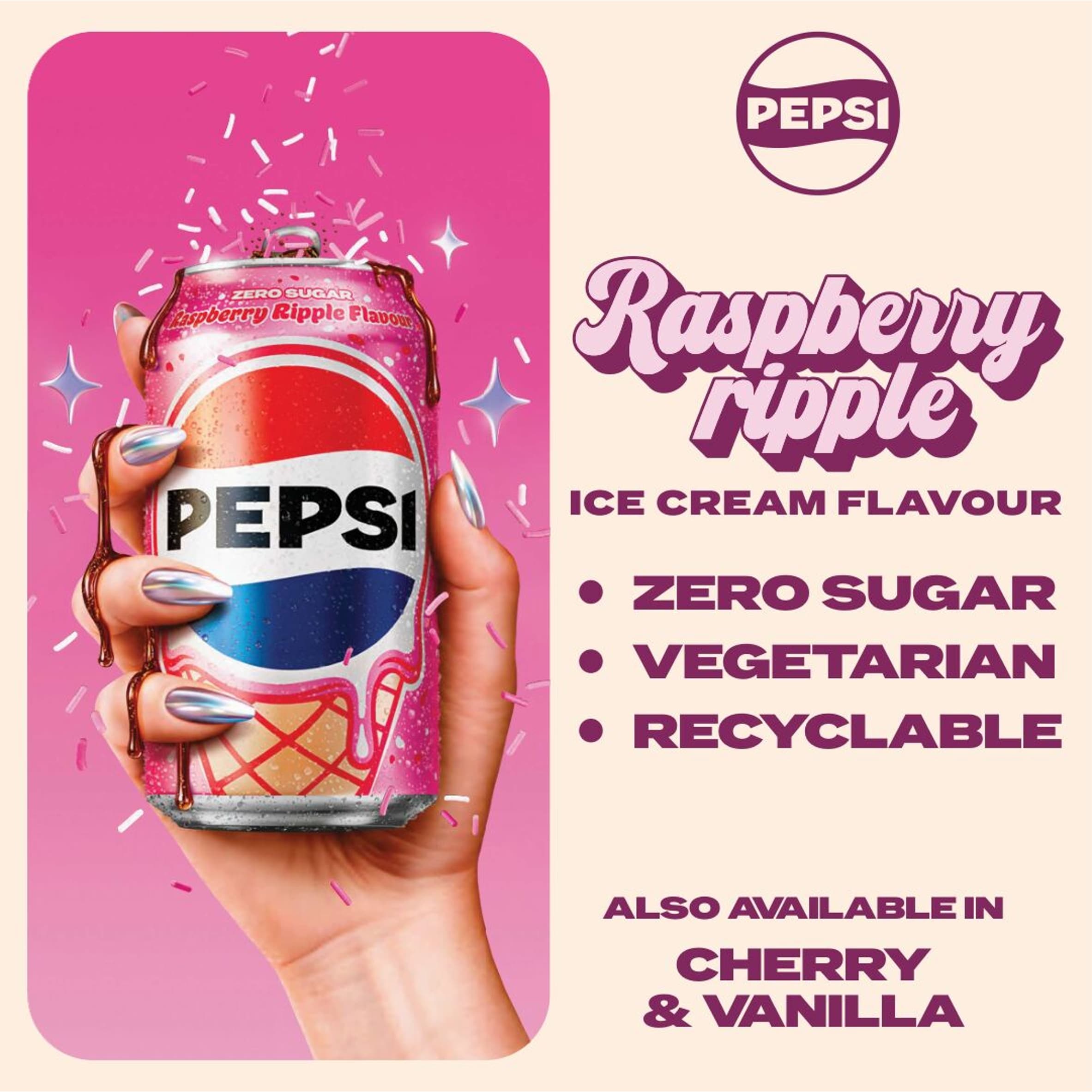 Pepsi Raspberry Ripple Flavour 8 x 330ml thumbnail 2