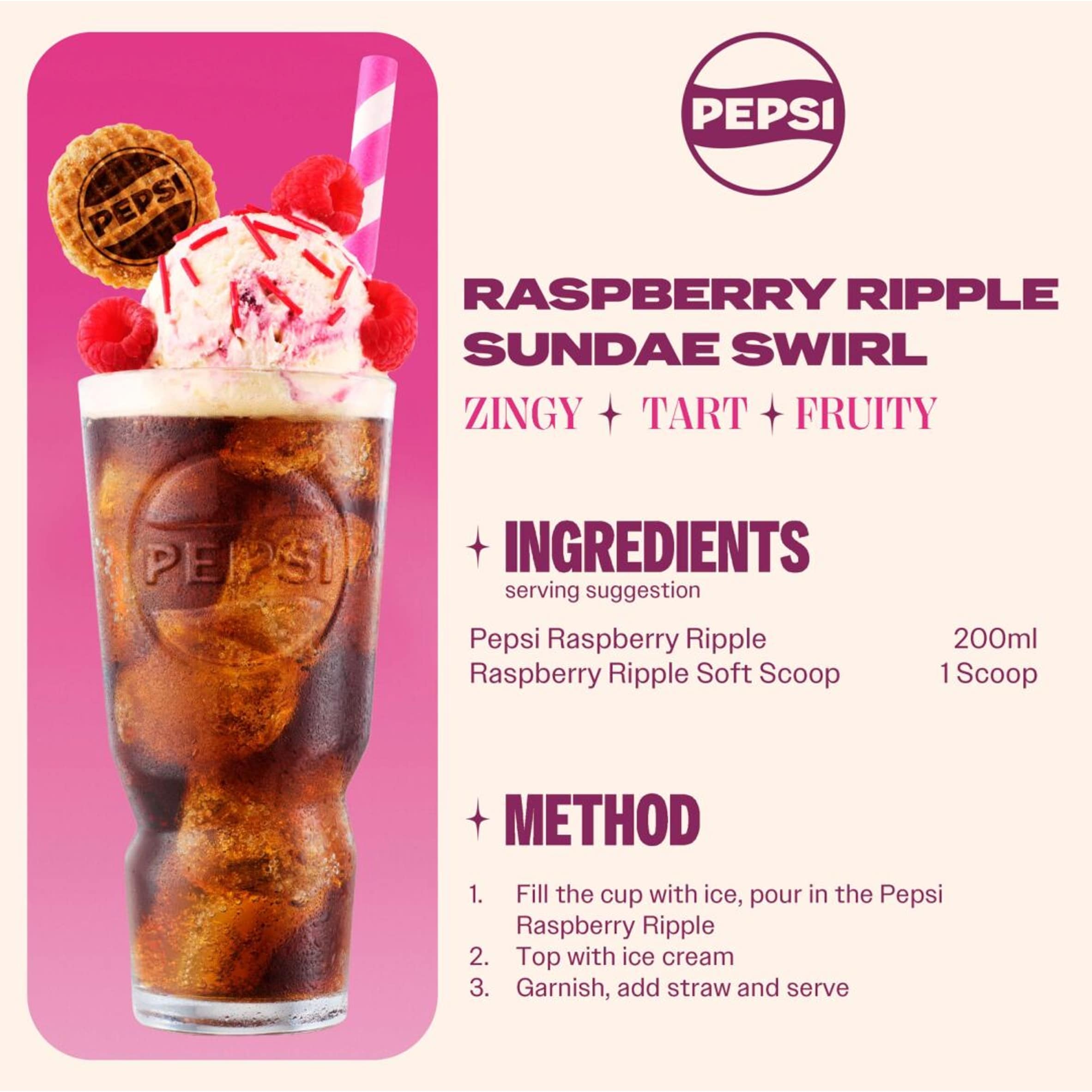 Pepsi Raspberry Ripple Flavour 8 x 330ml thumbnail 3