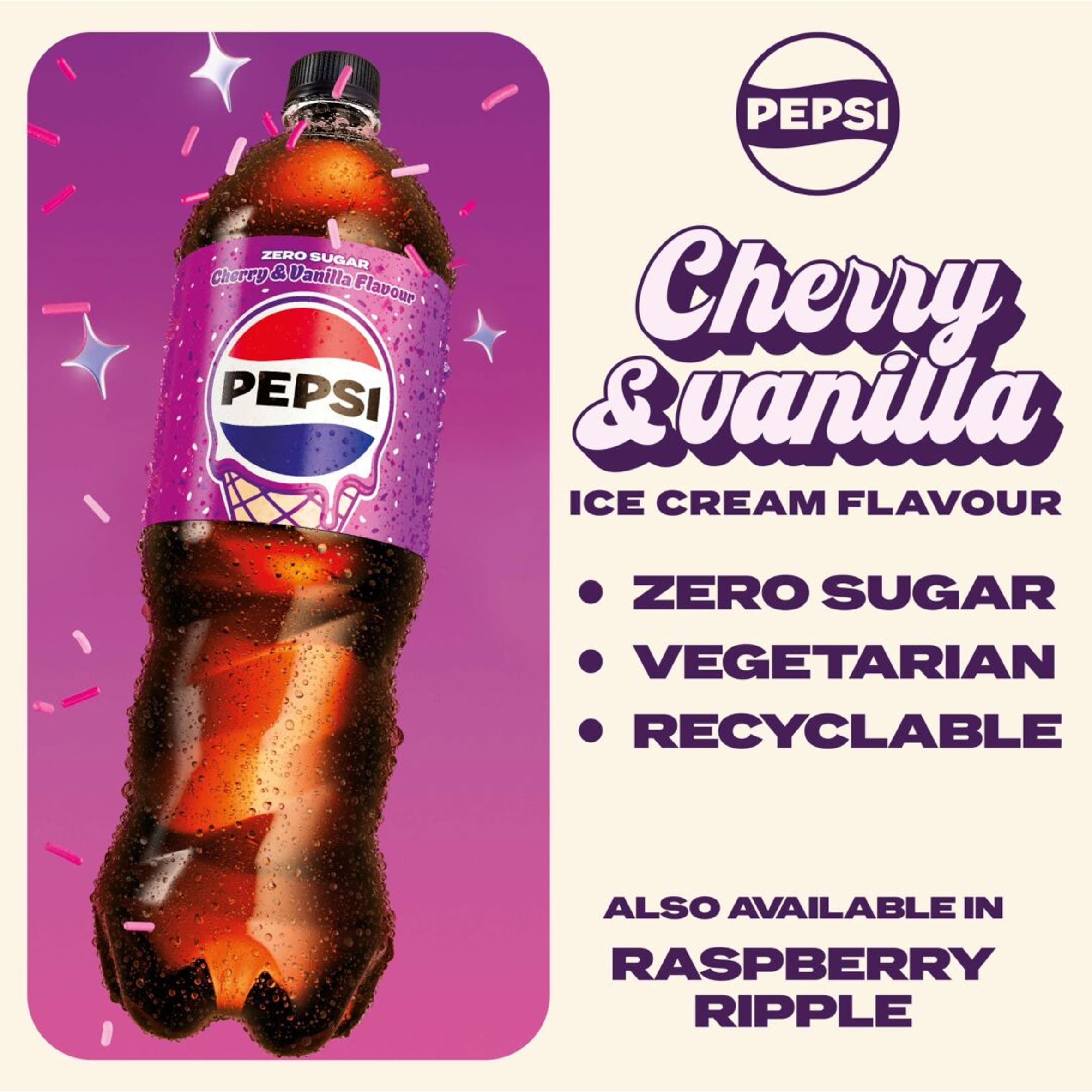 Pepsi Zero Sugar Cherry & Vanilla Flavour 1.25L thumbnail 2