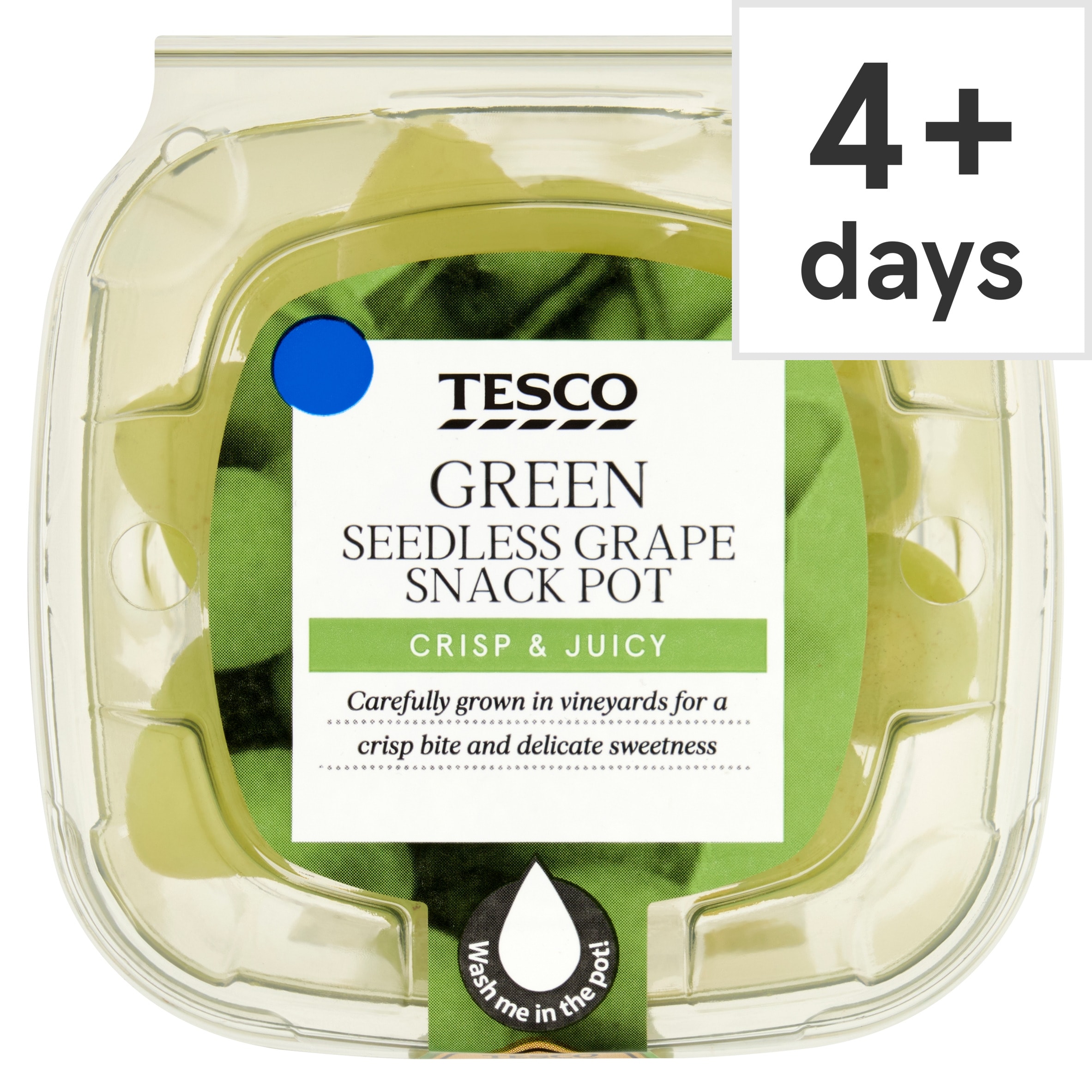 Tesco Green Seedless Grapes Snack Pot 150g