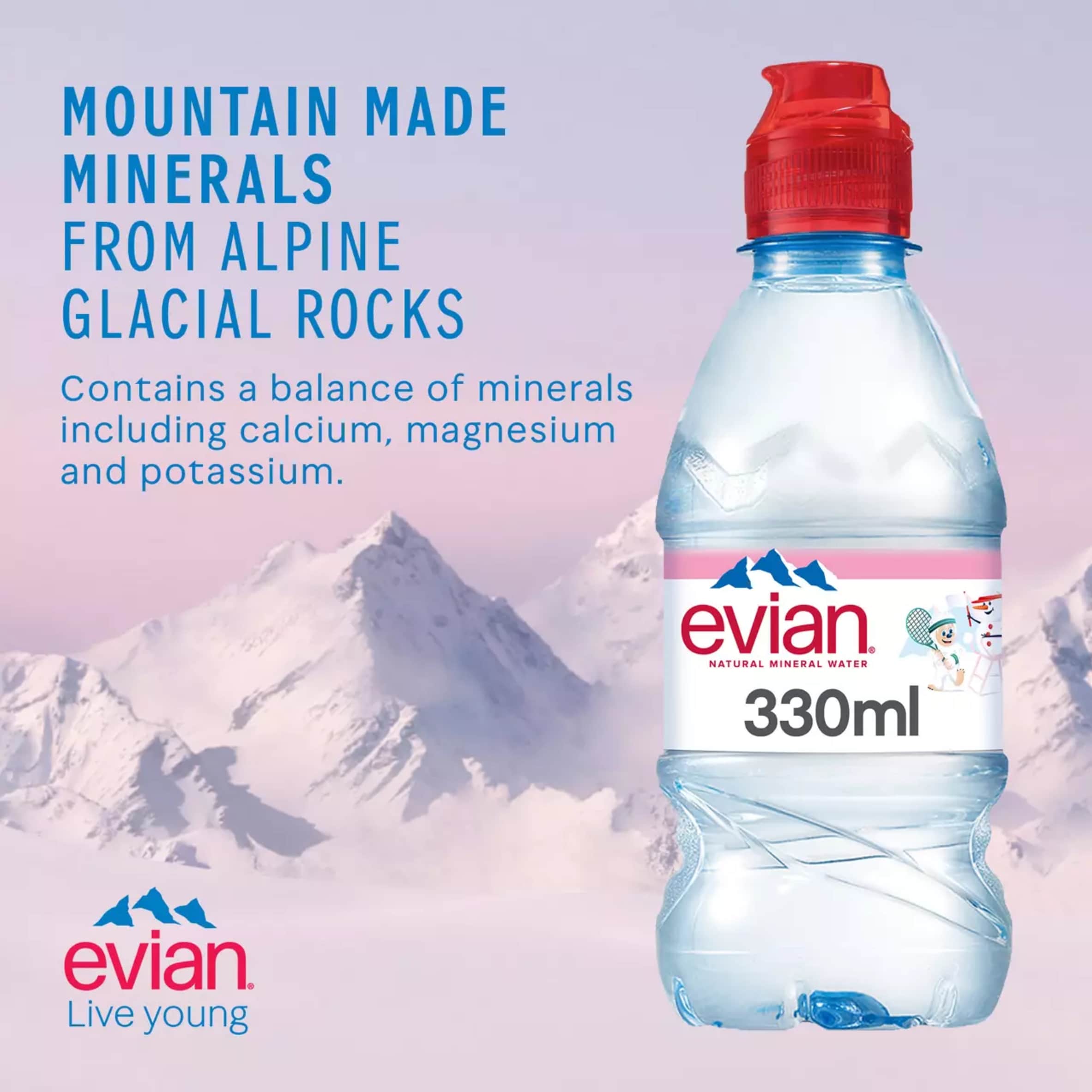 Evian Natural Mineral water 12x330ml thumbnail 4