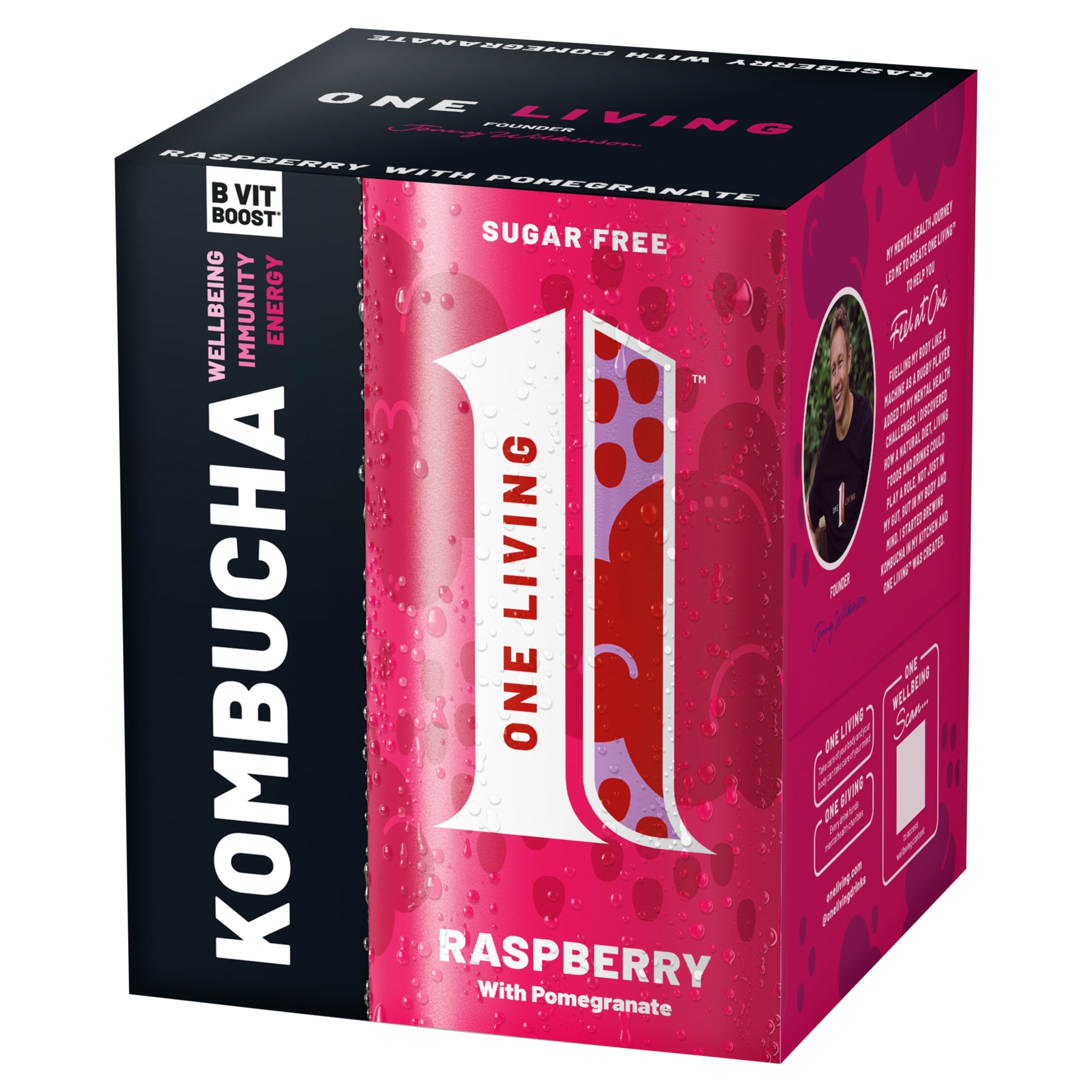 One Living Raspberry Kombucha Multipack