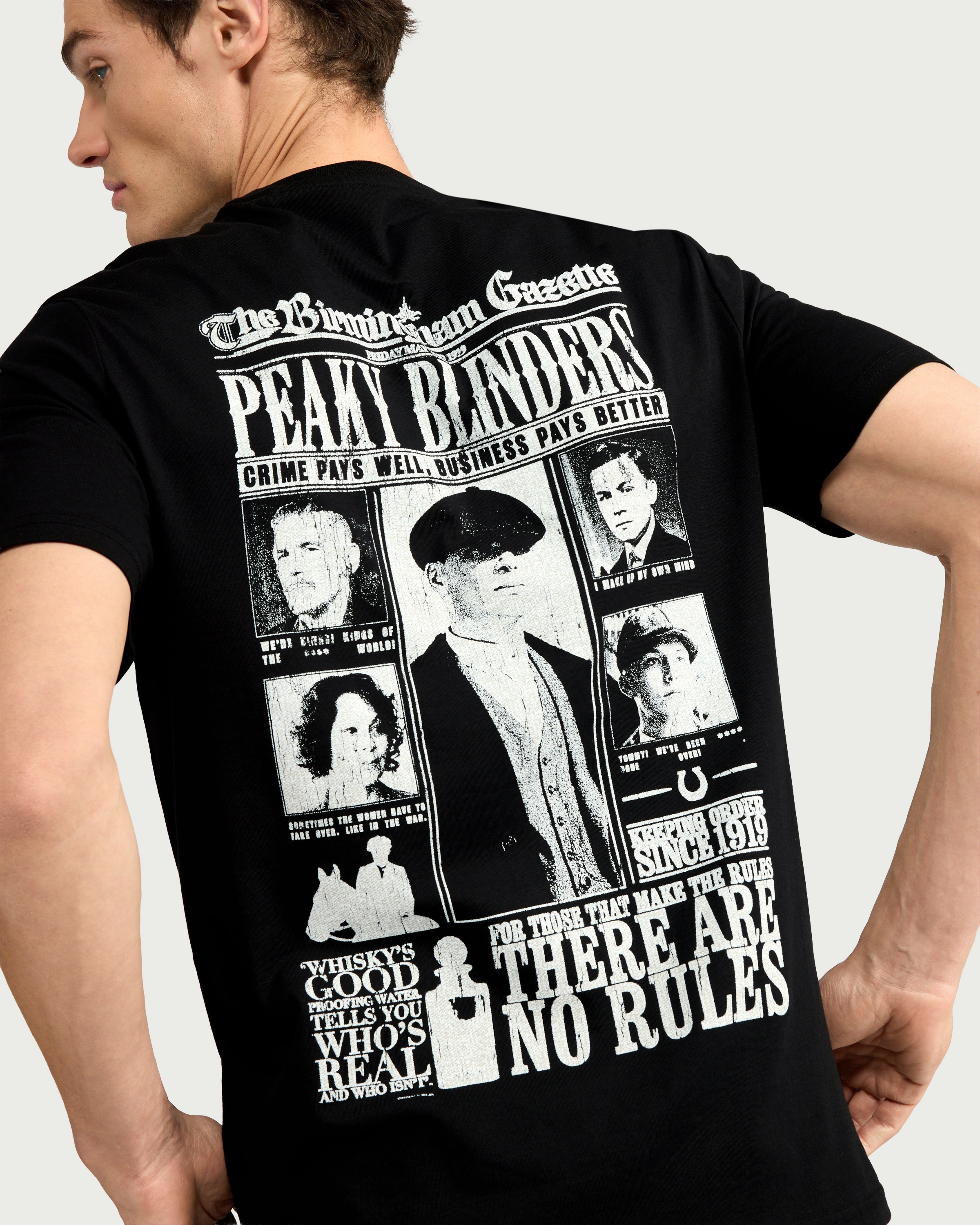 Peaky Blinders Pure Cotton T-Shirt in Black