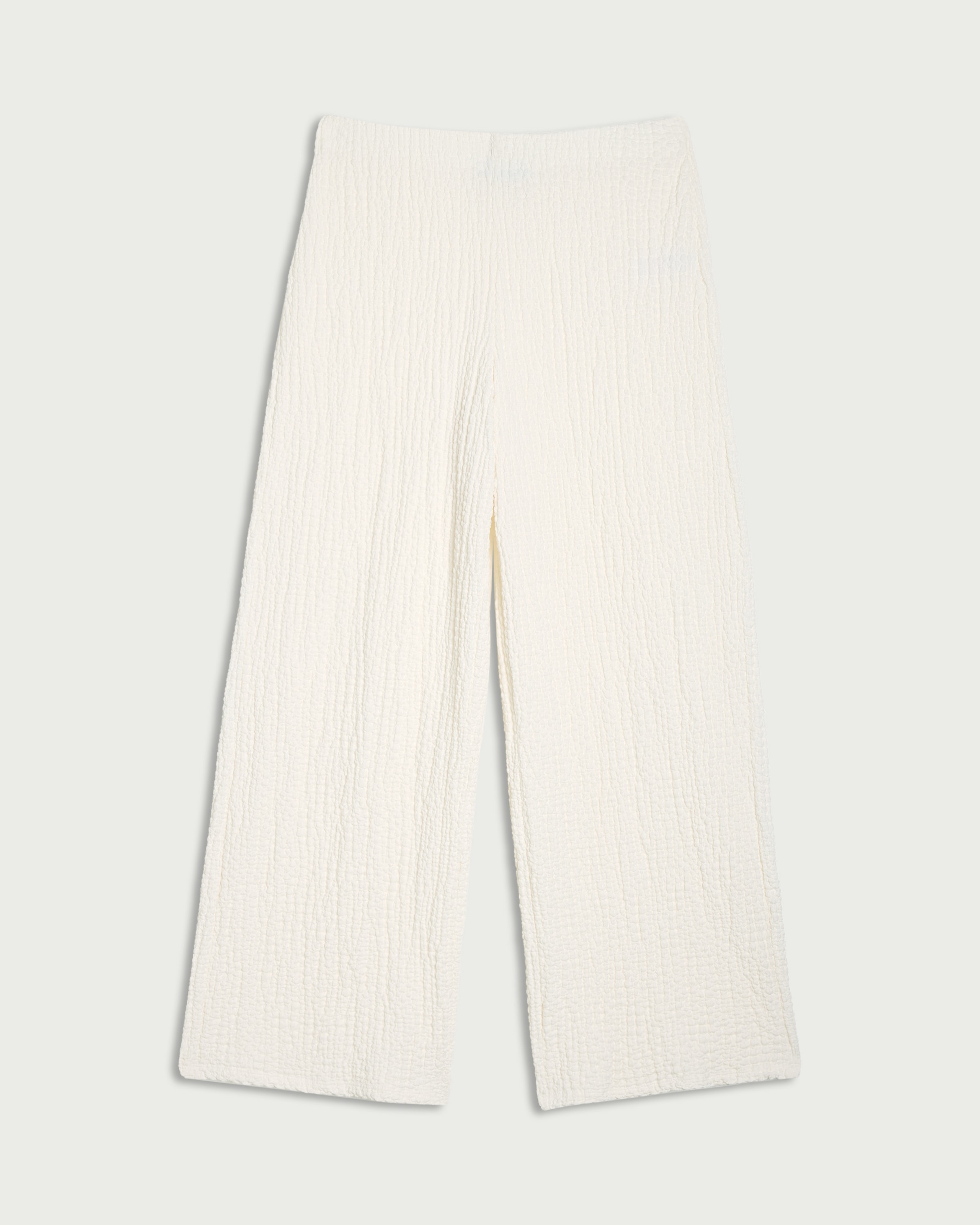 F&F Textured Wide Leg Co-ord Trousers in Cream thumbnail 4