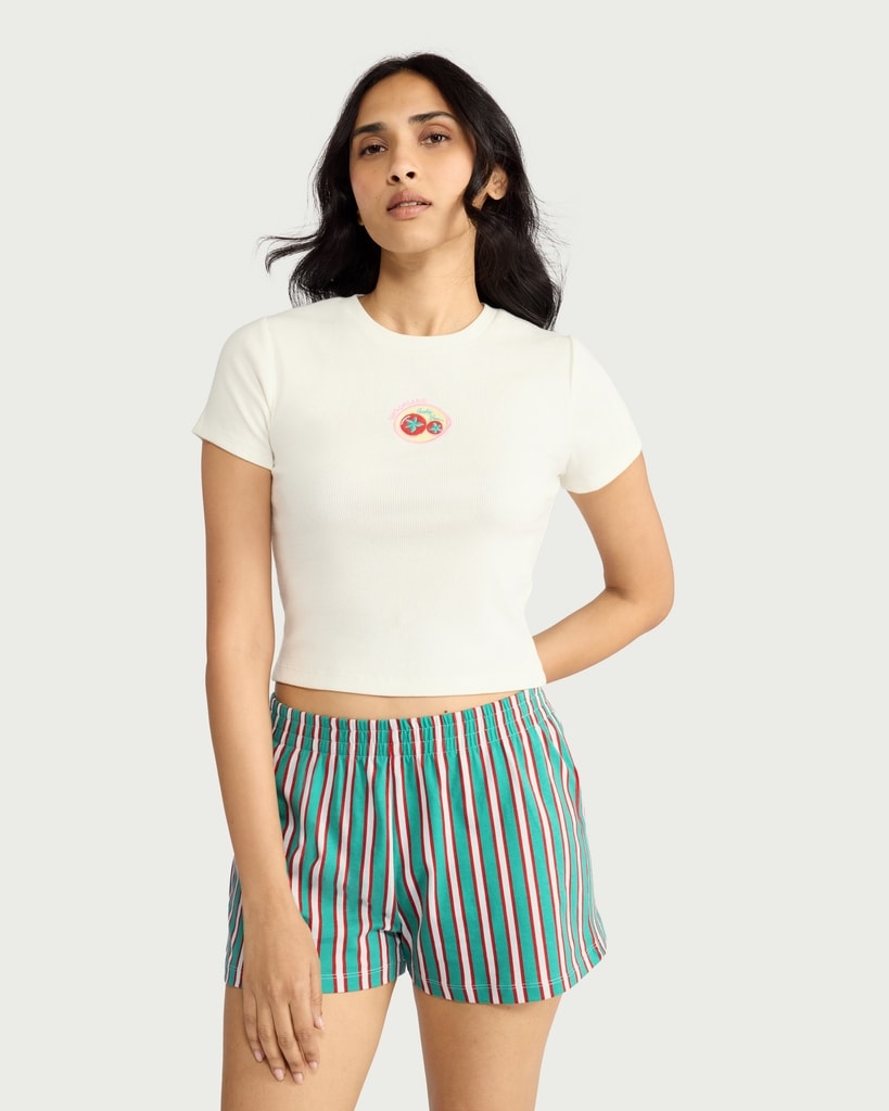 F&F 2-Piece Cotton Rich Striped Pyjama Set in Multi