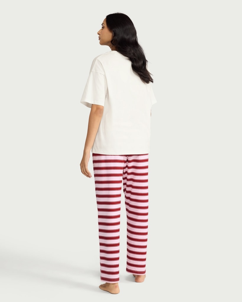 F&F 2-Piece Pure Cotton Lucky Streak Pyjama Set in Multi thumbnail 3