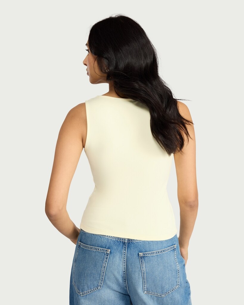 F&F Polyamide Scoop Neck Vest in Yellow thumbnail 3